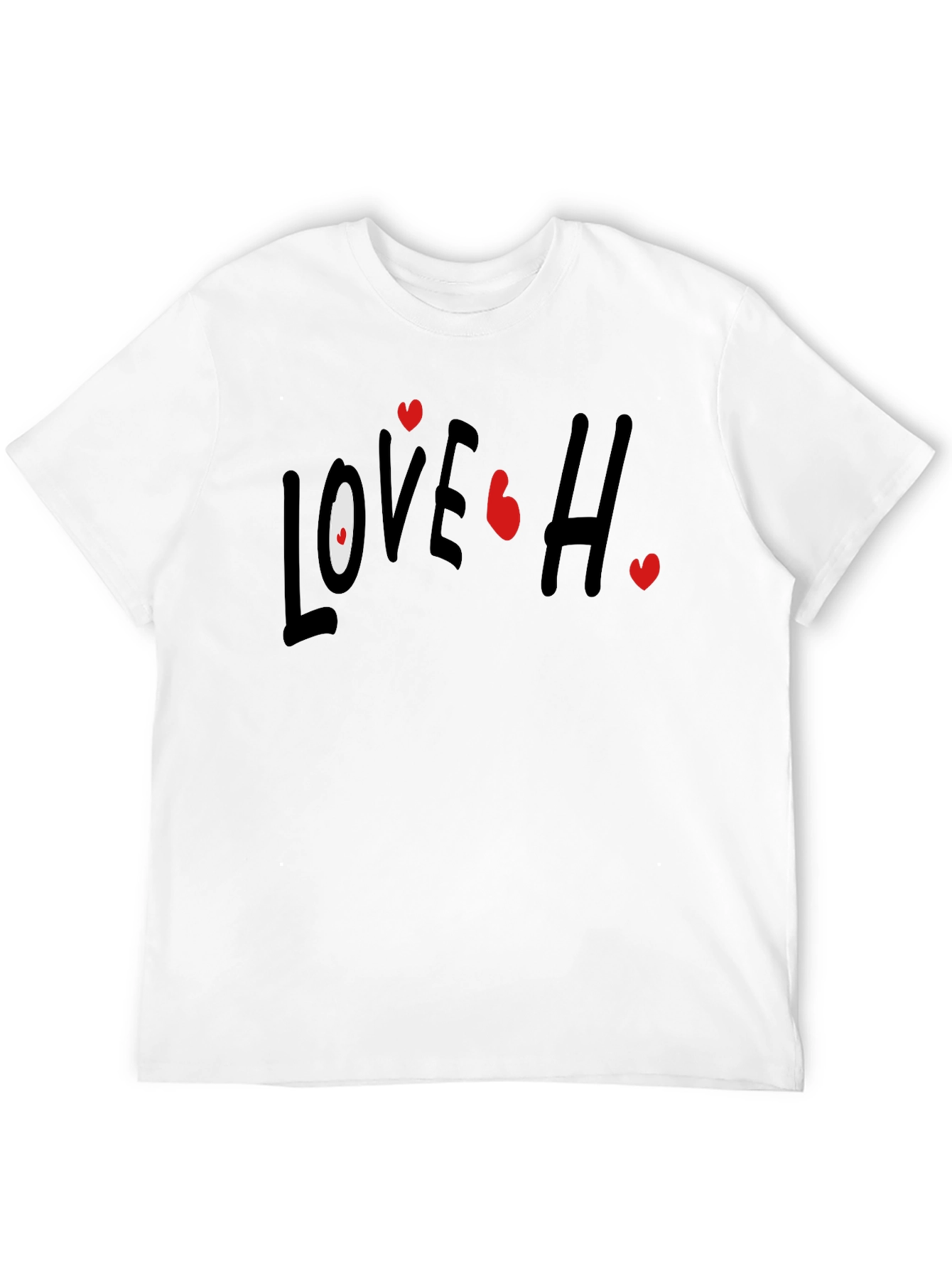 Love Hearts Graphic Black T-Shirt