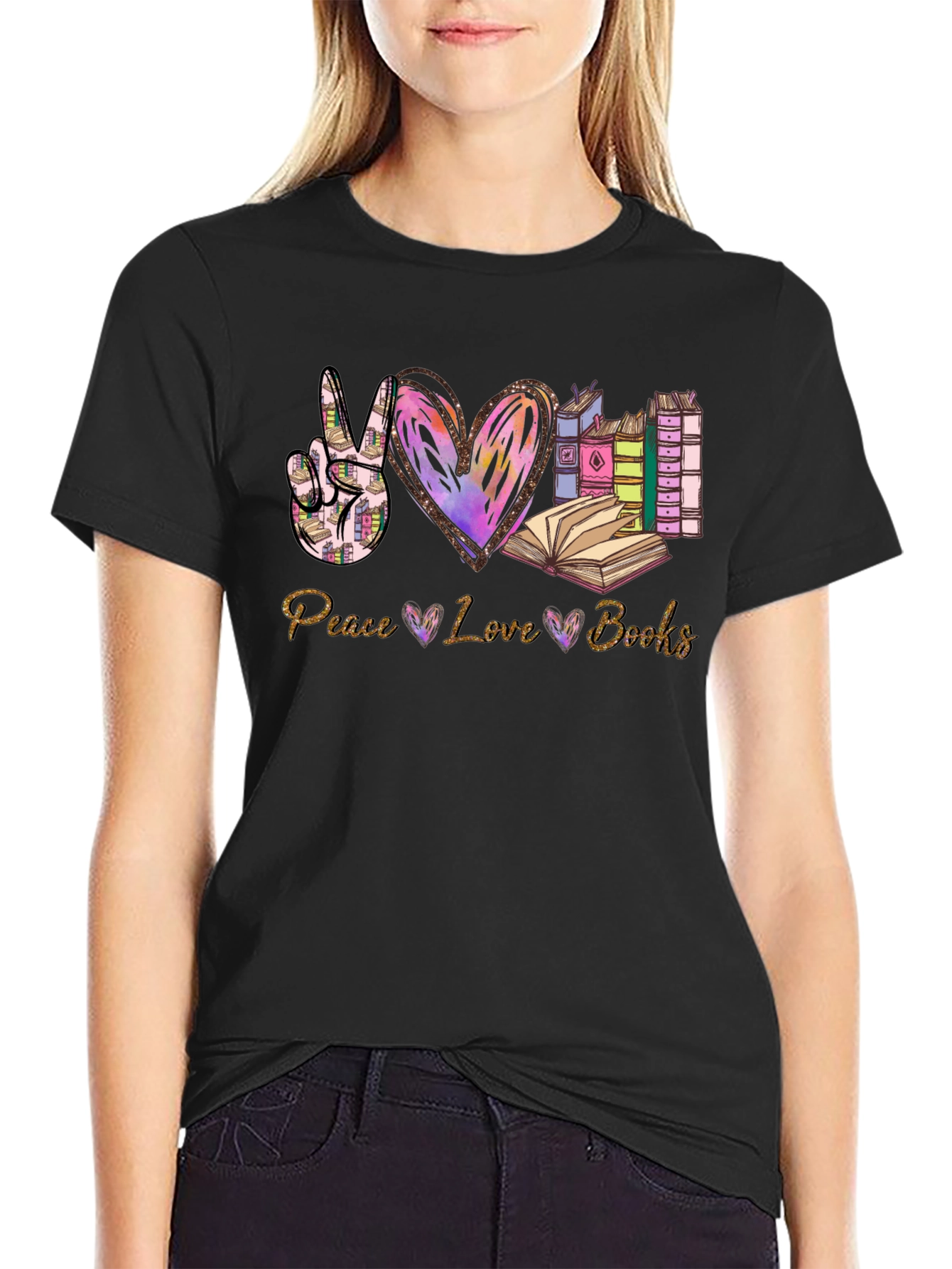 Peace Love Books T-Shirt | Reading Lover Tee