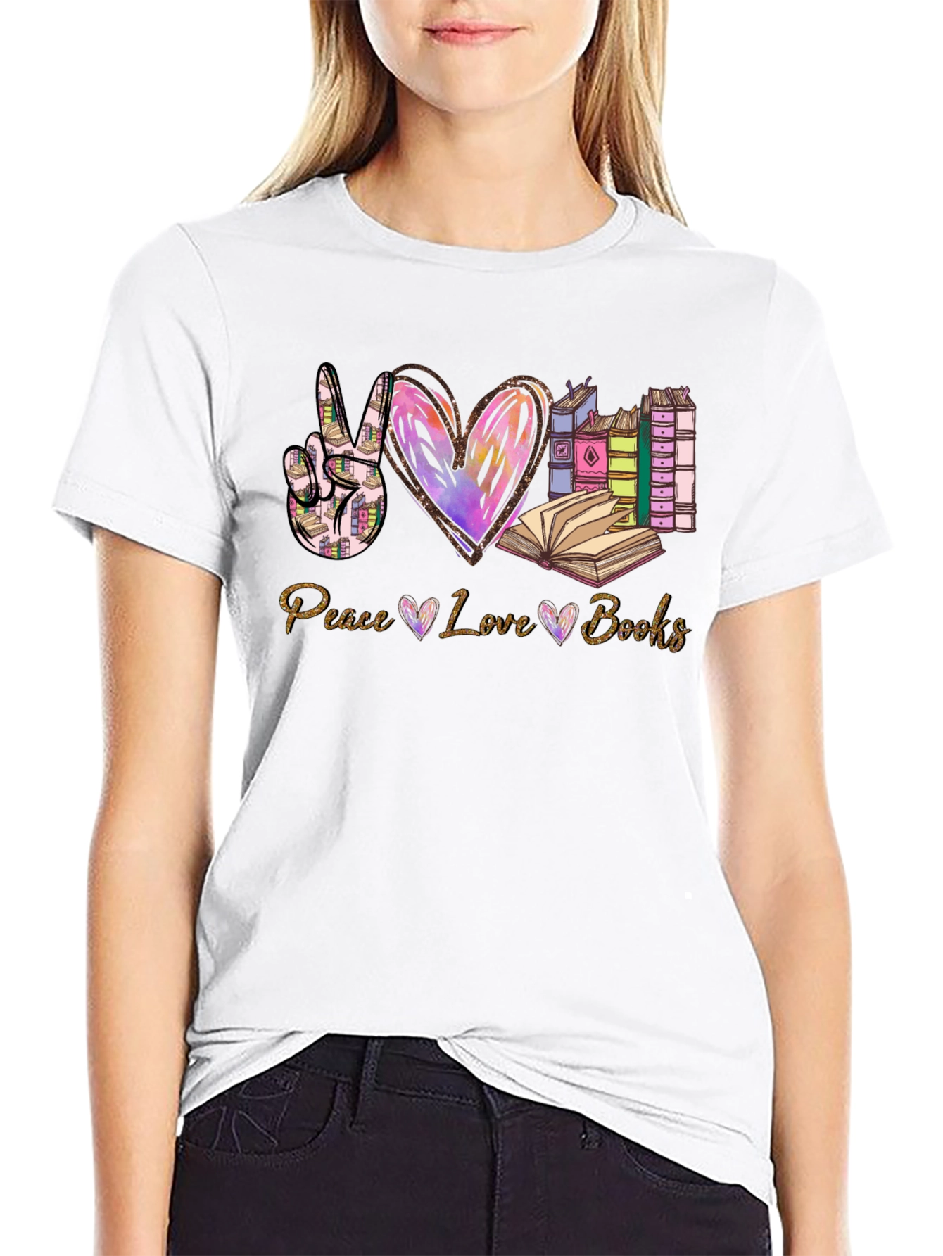 Peace Love Books T-Shirt | Reading Lover Tee