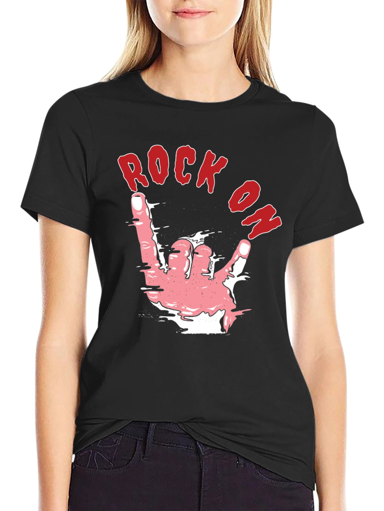 Rock On Graphic Tee - Black