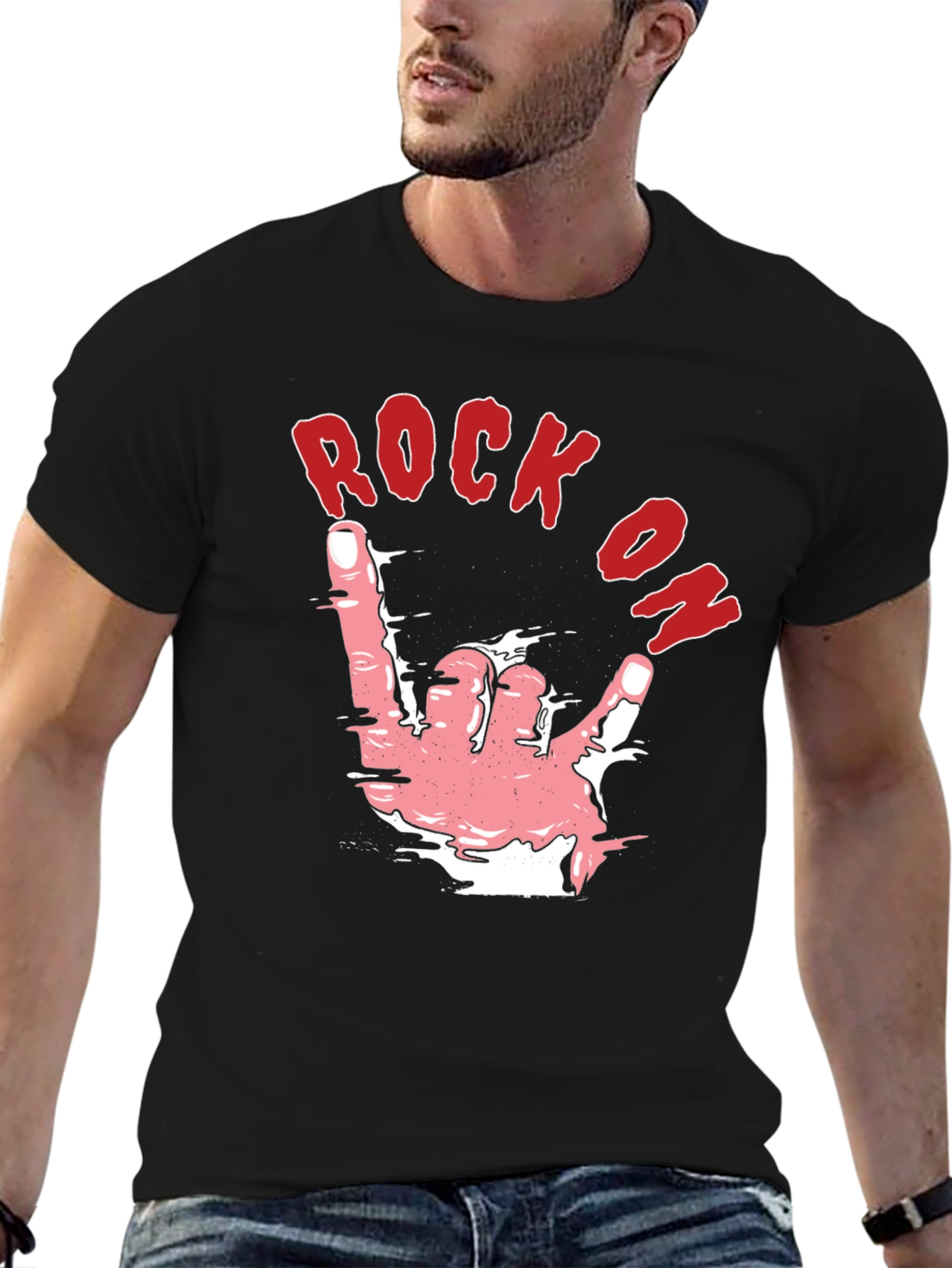 Rock On Graphic Tee - Black