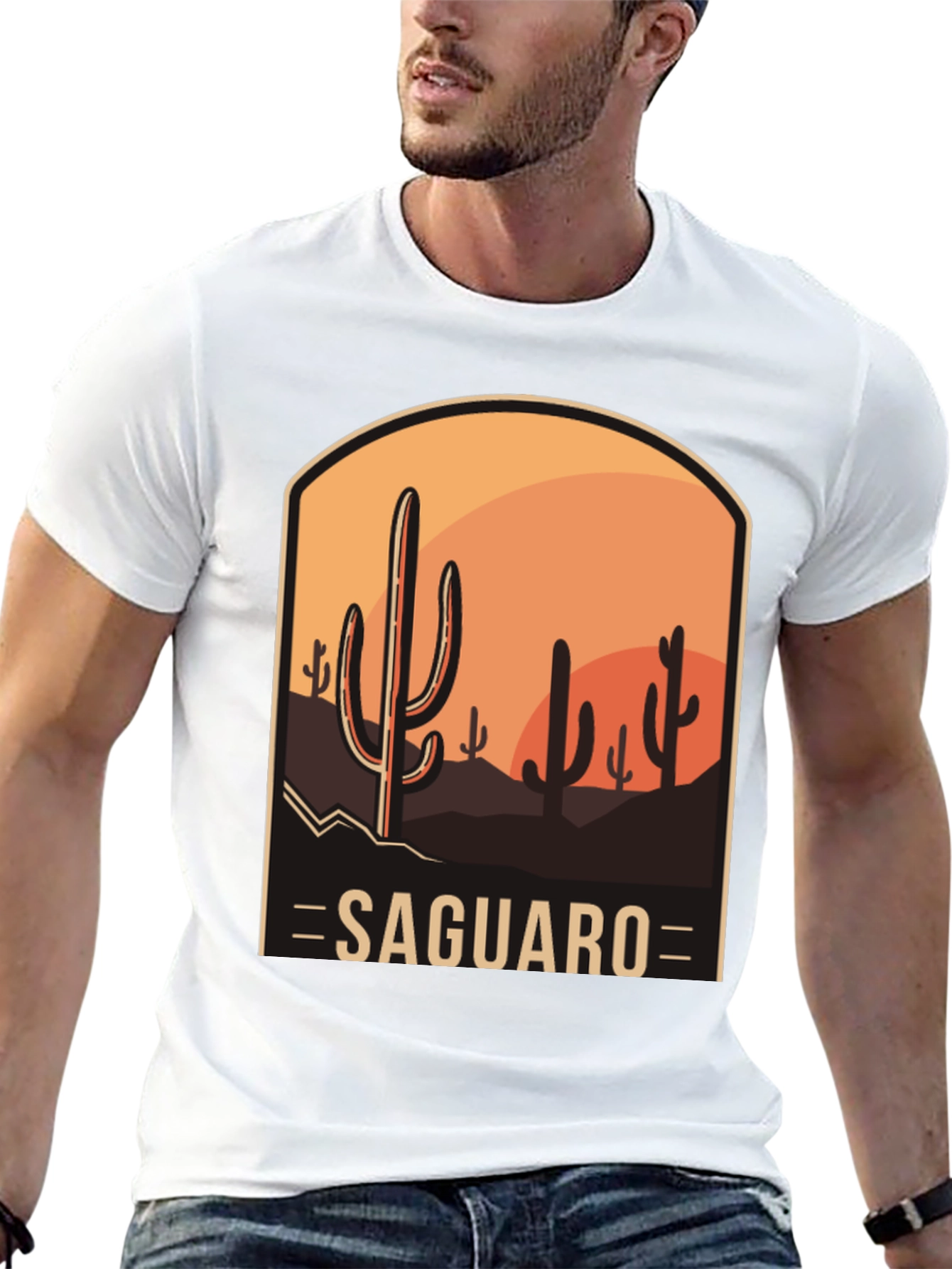 Saguaro Desert Graphic Tee - Unisex Black T-Shirt