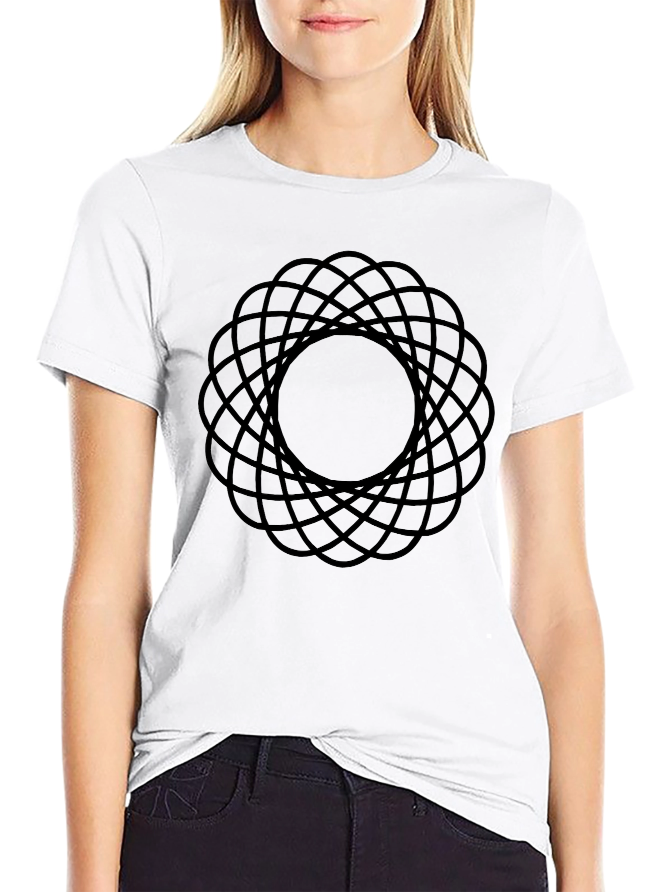 Abstract Geometric Pattern T-Shirt - Modern Black Tee