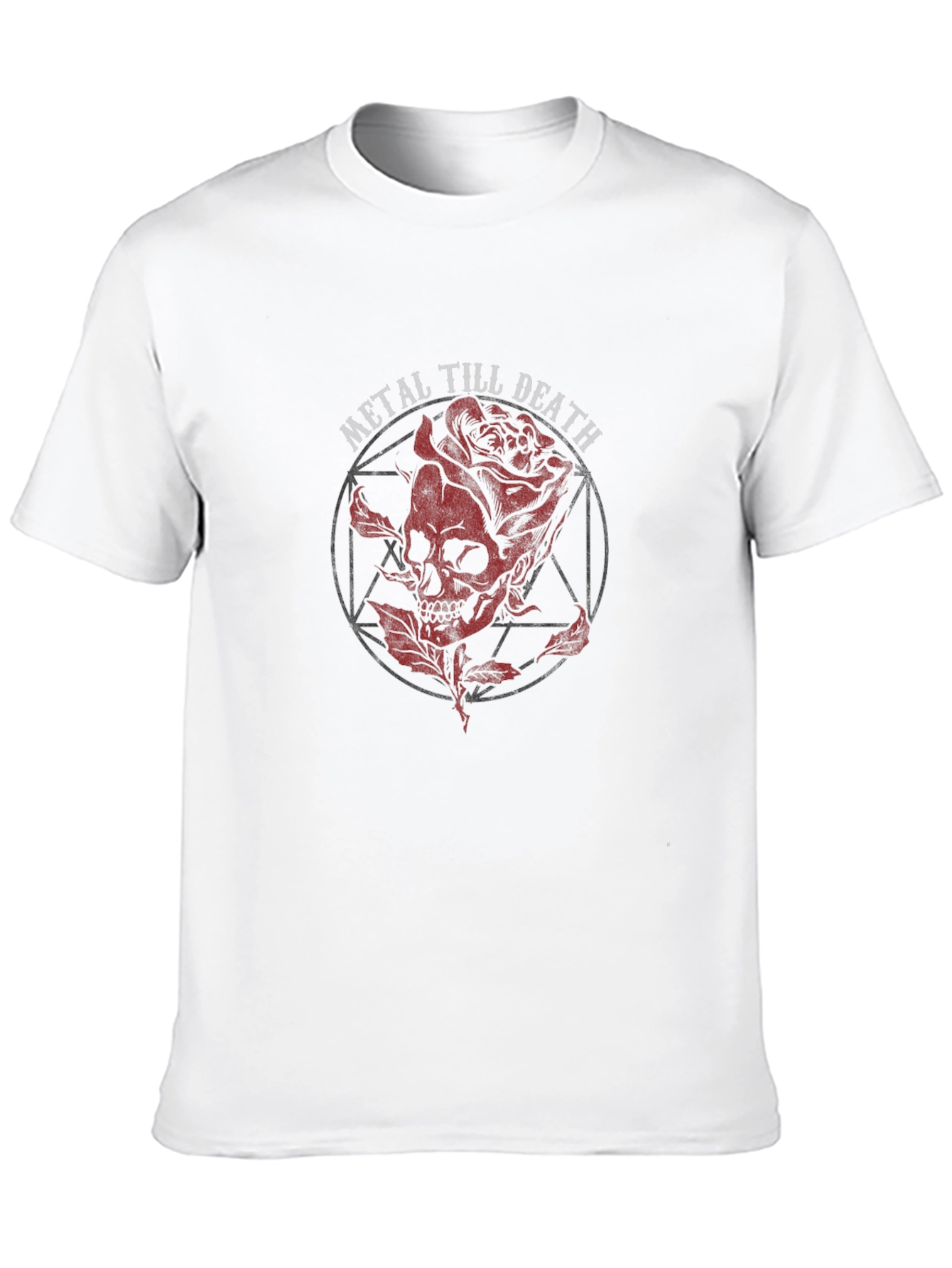 Metal Till Death Skull & Rose Graphic T-Shirt
