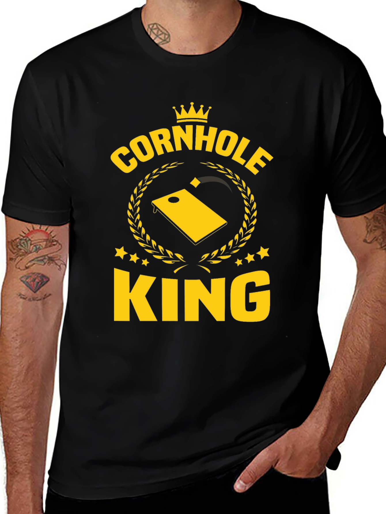 Cornhole King Graphic T-Shirt - Black