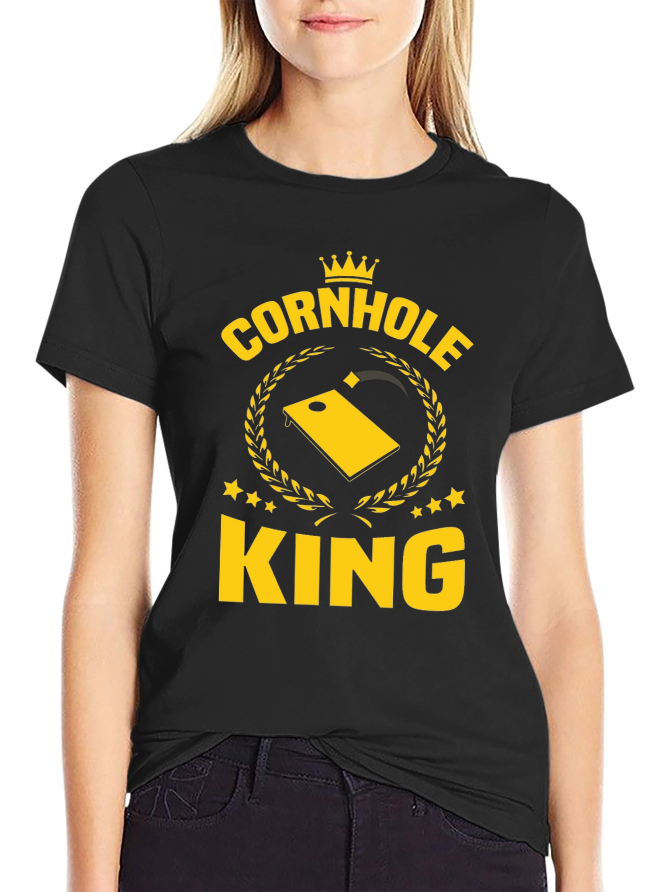 Cornhole King Graphic T-Shirt - Black