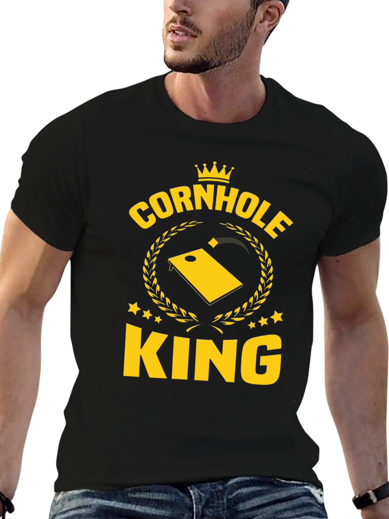 Cornhole King Graphic T-Shirt - Black