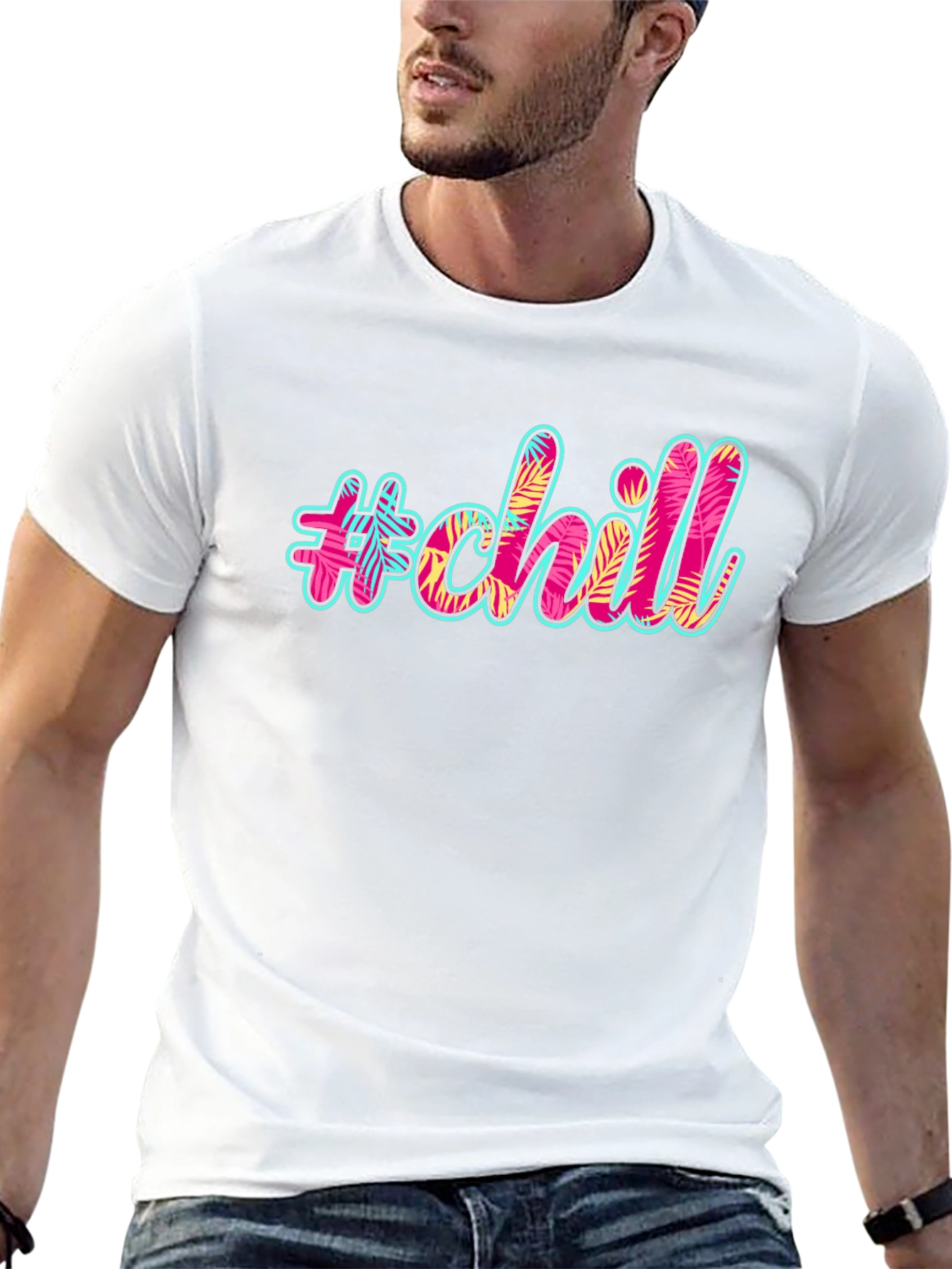 #chill Graphic Print Black T-Shirt
