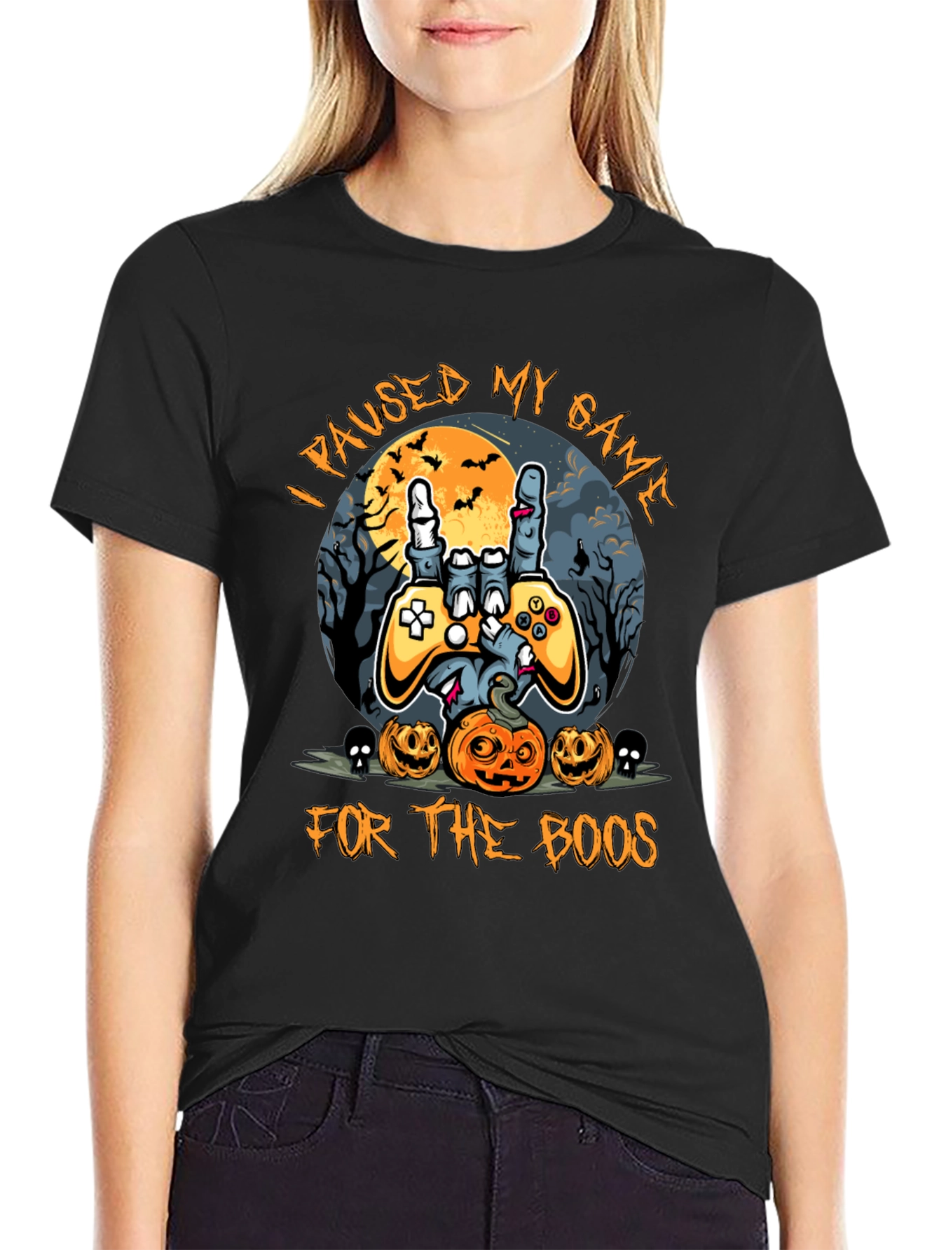 Halloween Gamer T-Shirt - Paused My Game