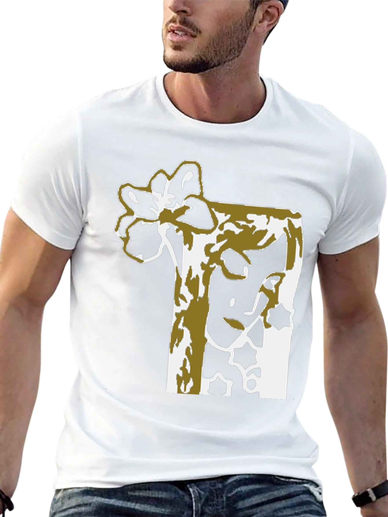Abstract Floral Graphic Tee - Black Unisex