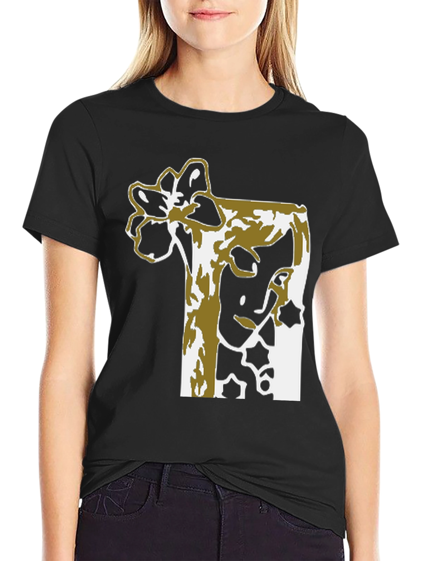 Abstract Floral Graphic Tee - Black Unisex
