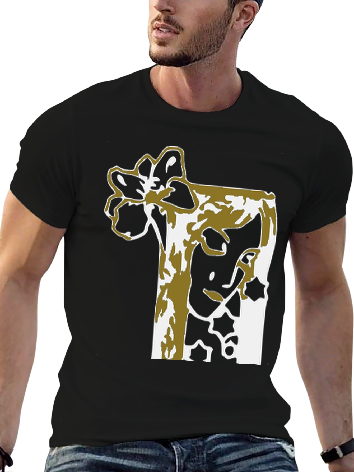 Abstract Floral Graphic Tee - Black Unisex