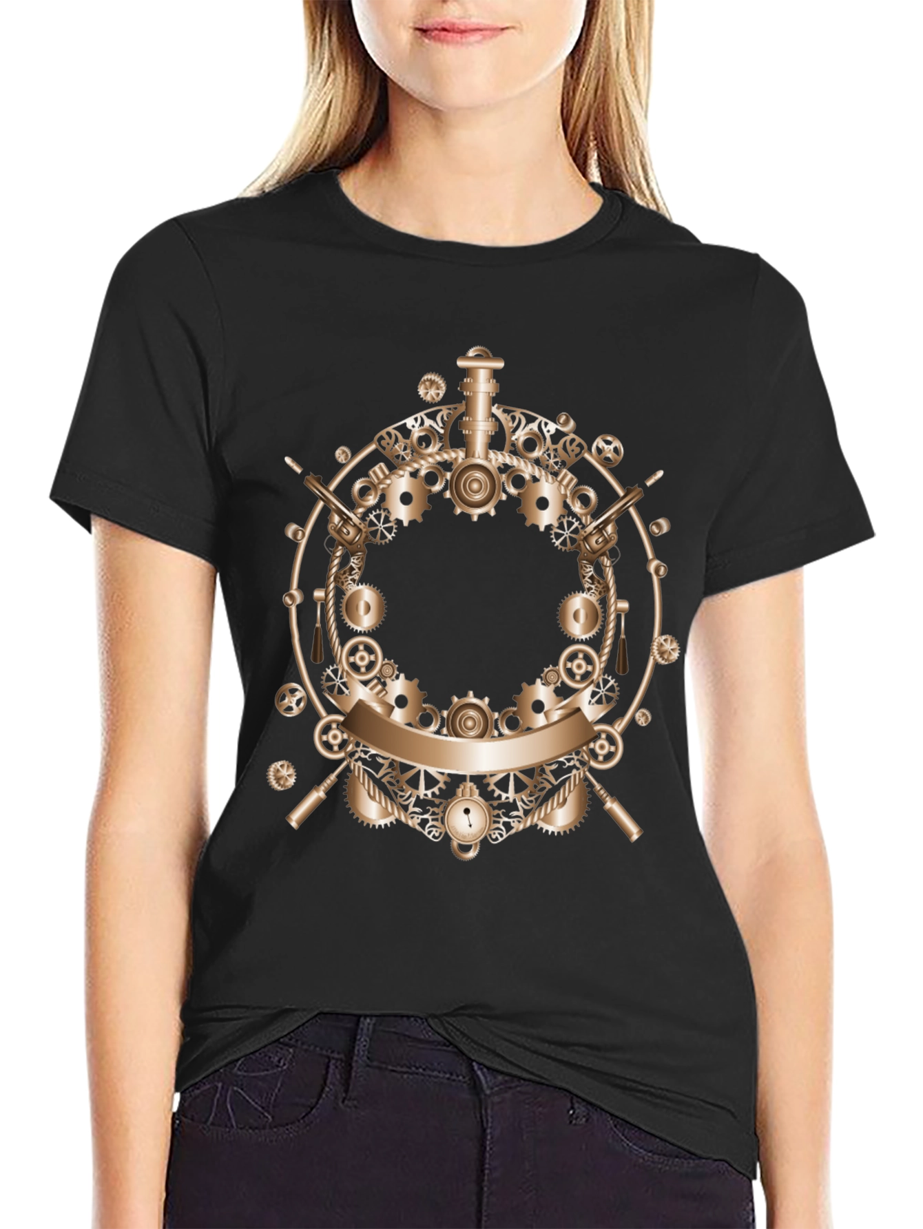 Steampunk Gears Graphic T-Shirt - Unique Design
