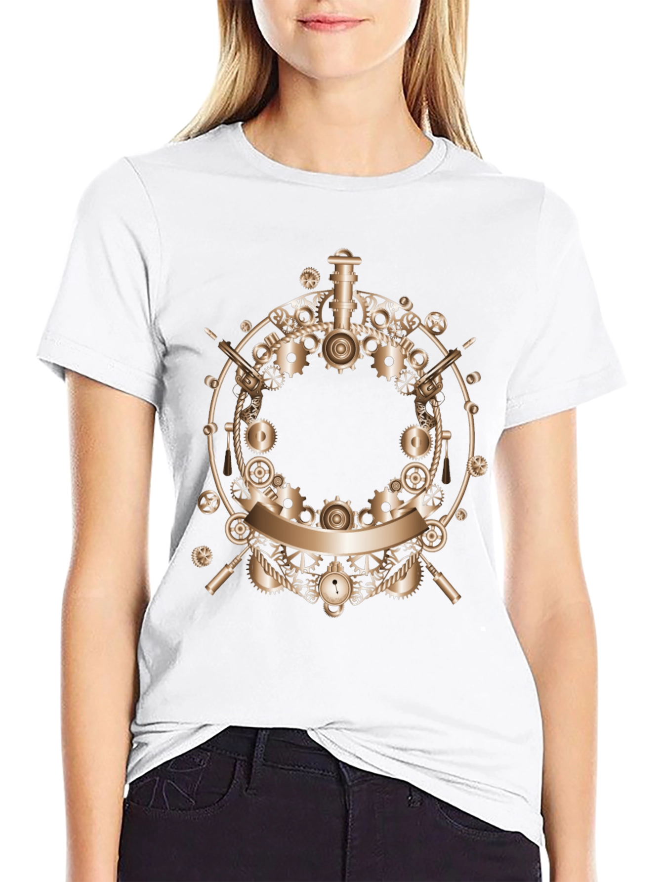 Steampunk Gears Graphic T-Shirt - Unique Design
