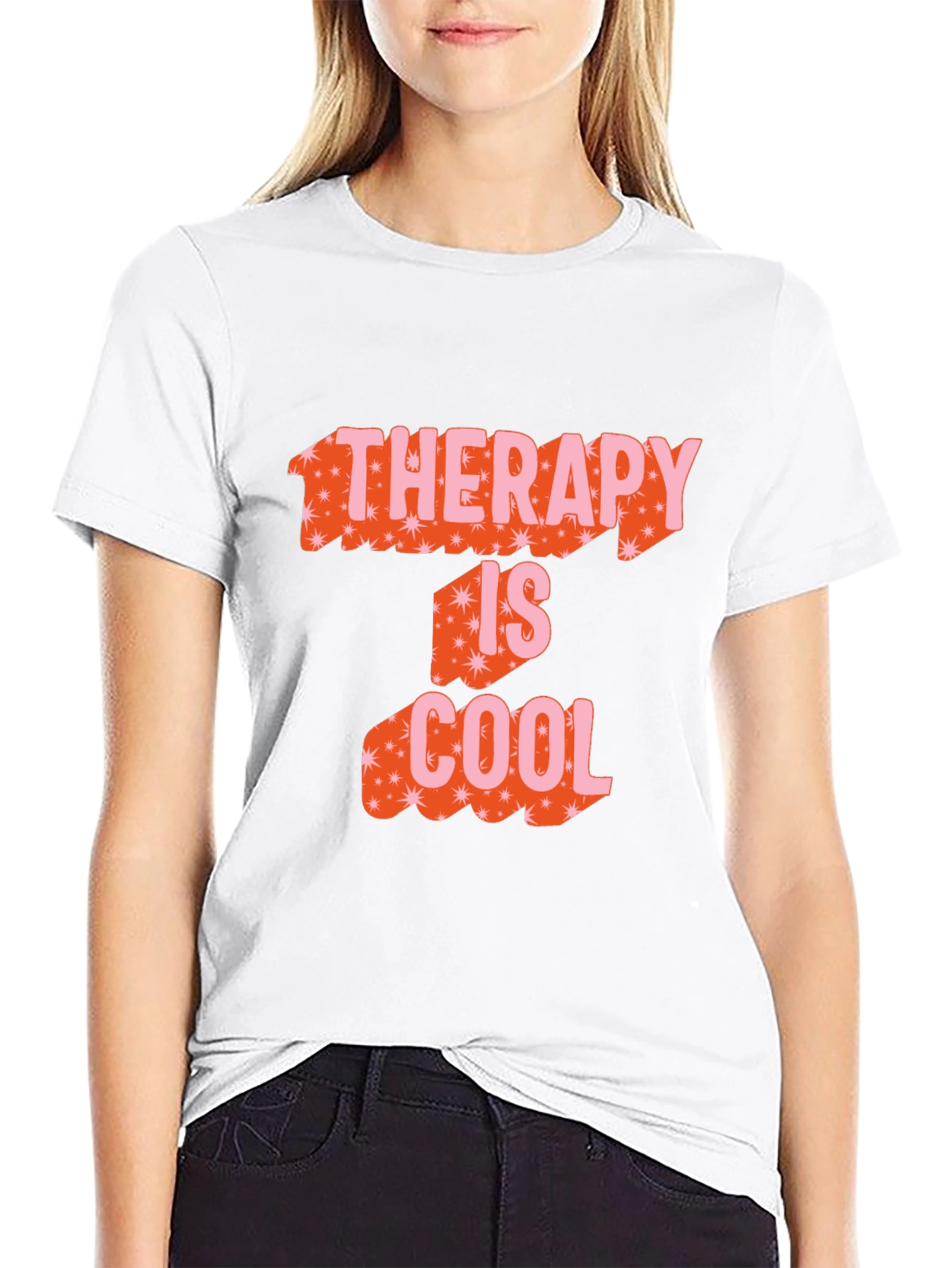 Therapy is Cool Graphic Tee - Trendy Black T-Shirt
