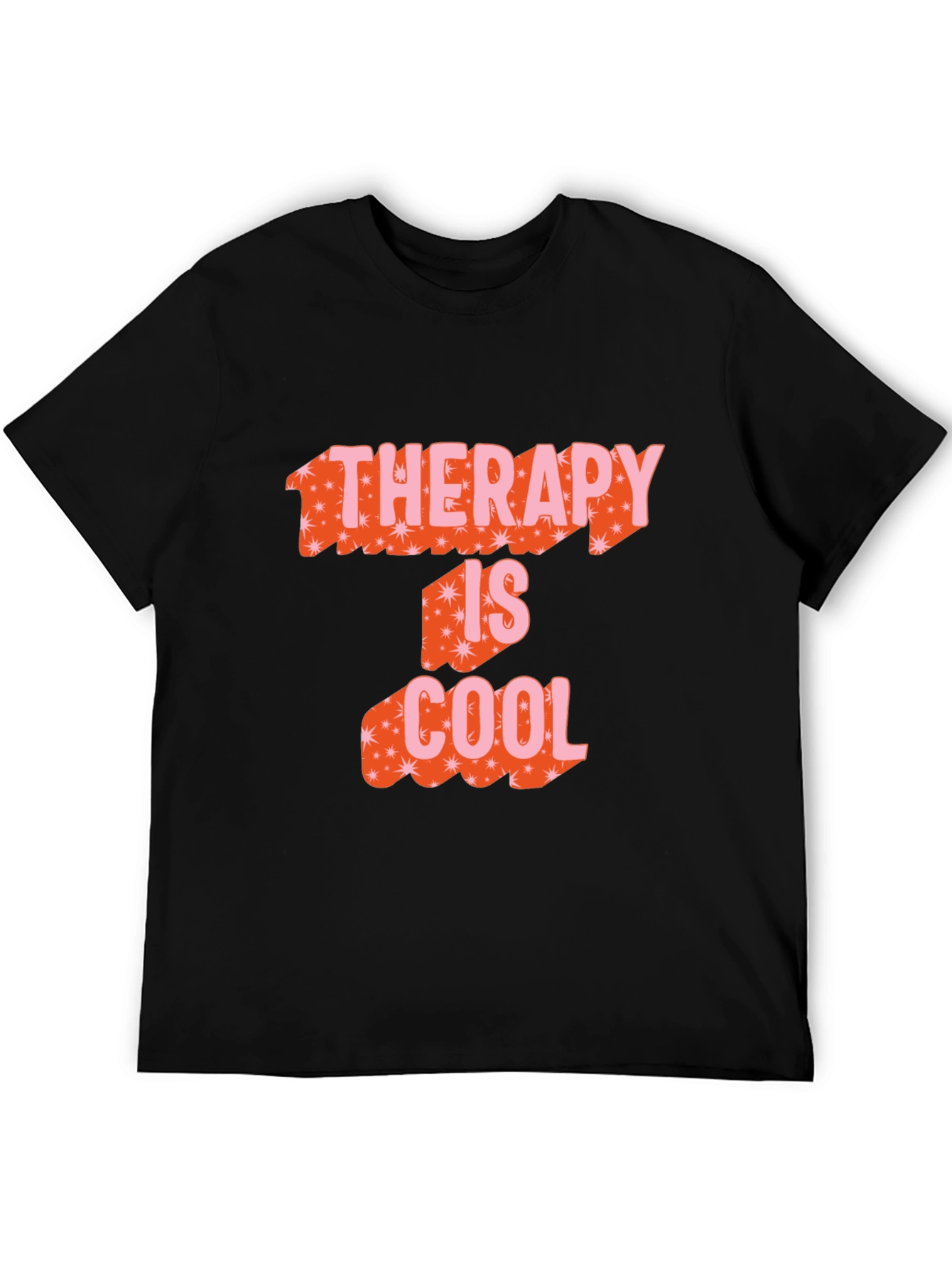 Therapy is Cool Graphic Tee - Trendy Black T-Shirt