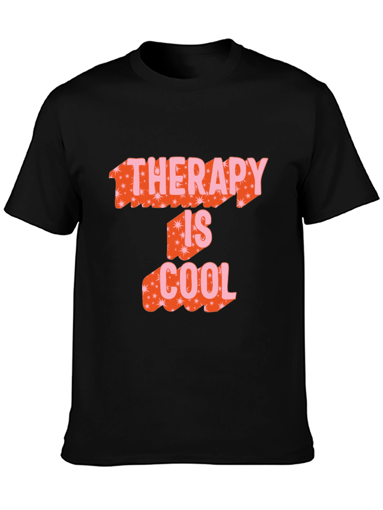 Therapy is Cool Graphic Tee - Trendy Black T-Shirt