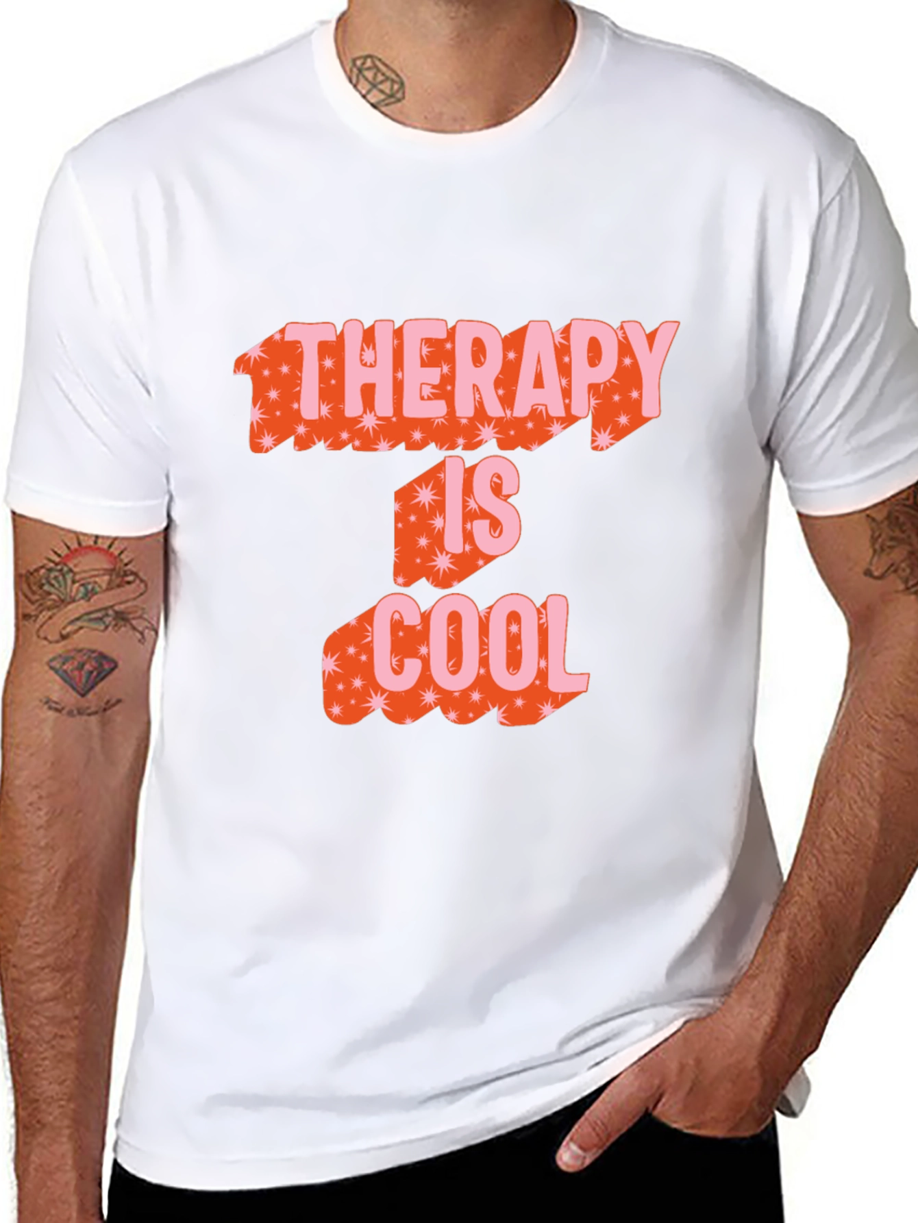 Therapy is Cool Graphic Tee - Trendy Black T-Shirt