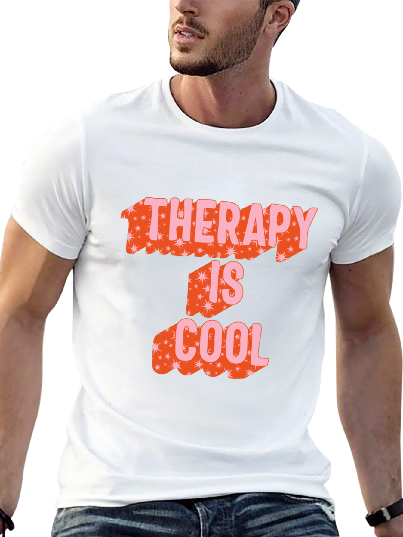 Therapy is Cool Graphic Tee - Trendy Black T-Shirt