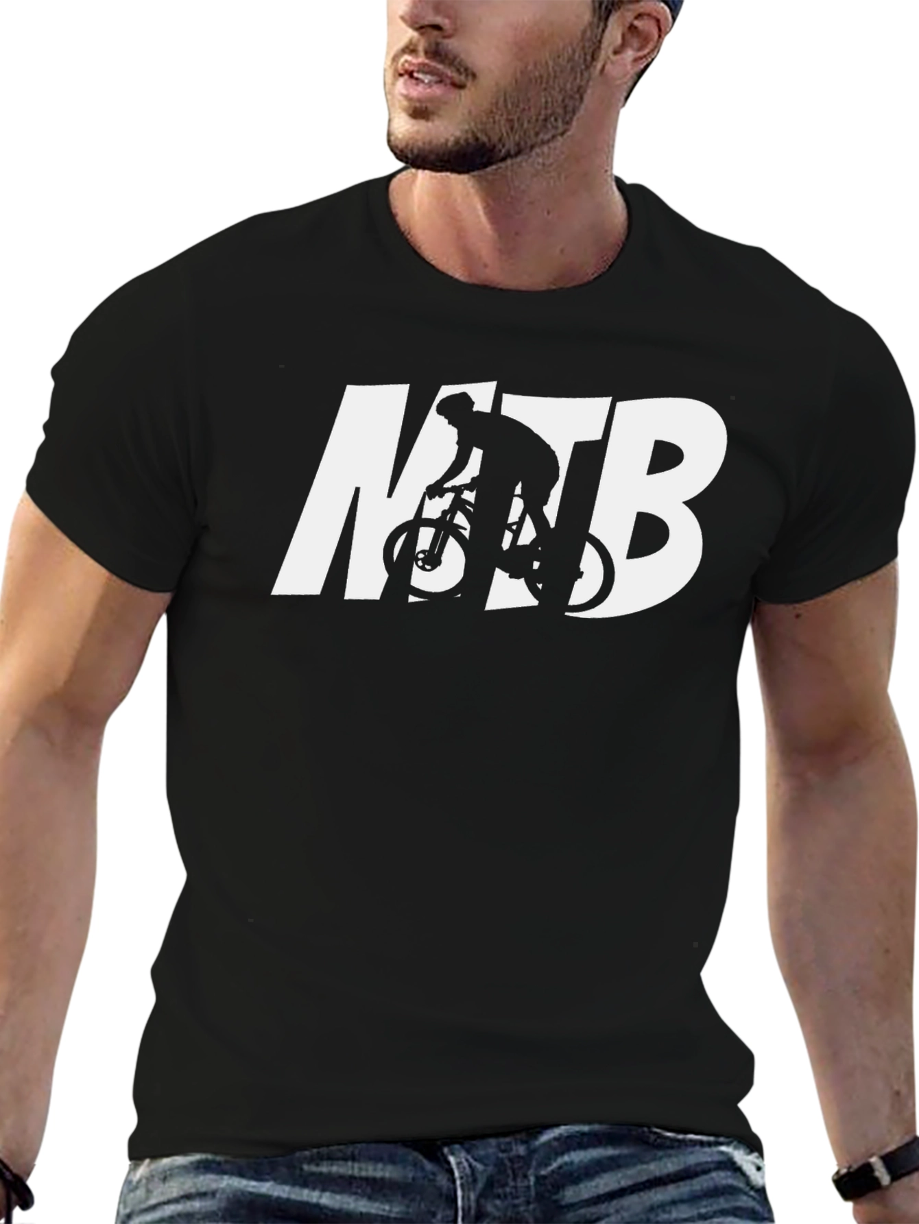 MTB Cyclist Graphic Tee - Black
