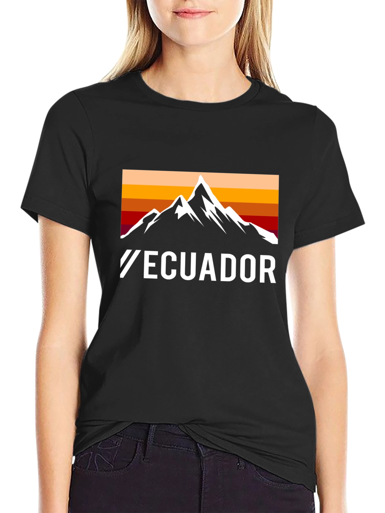 Ecuador Mountain Graphic Tee - Retro Style