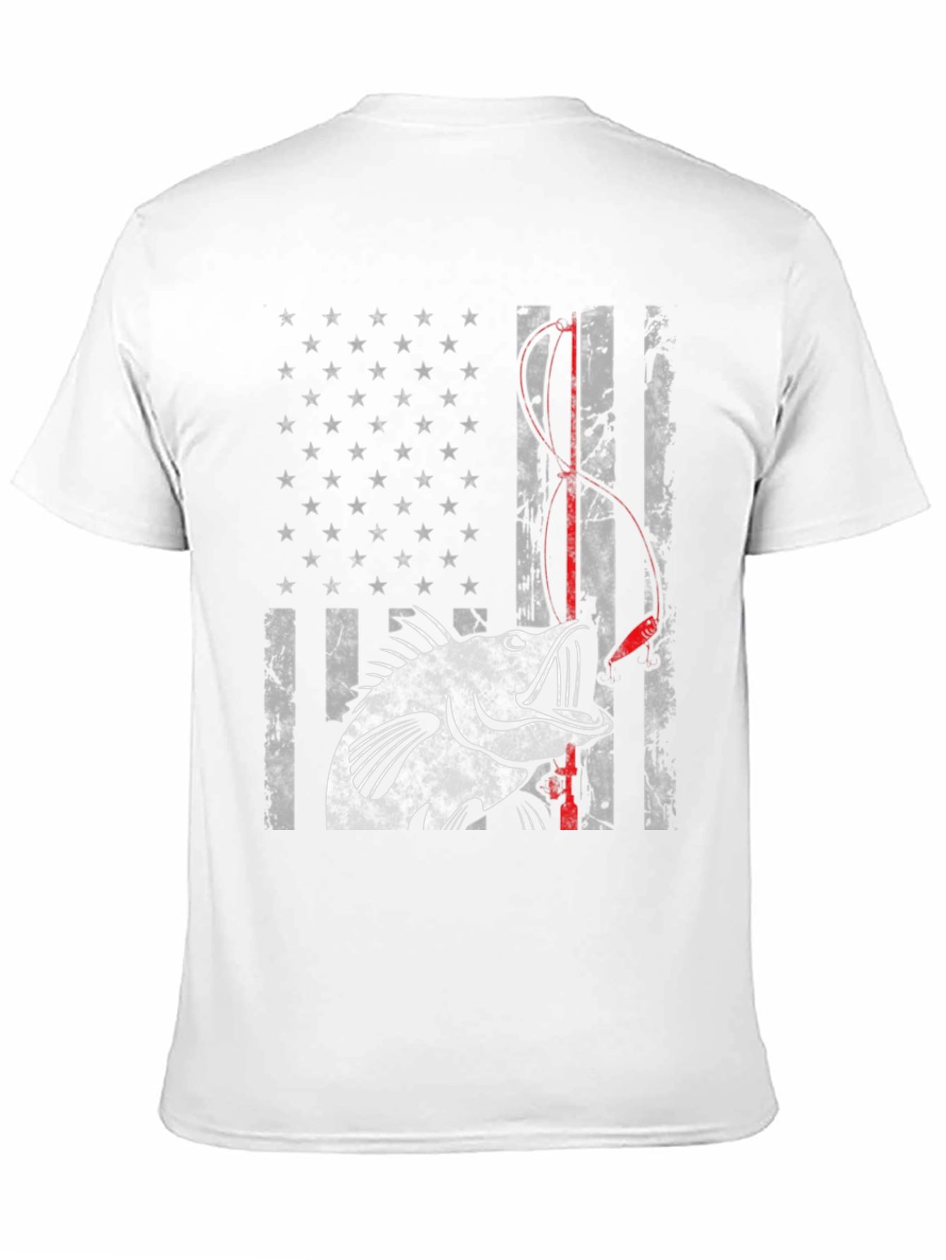 Bass Fishing American Flag Graphic Tee