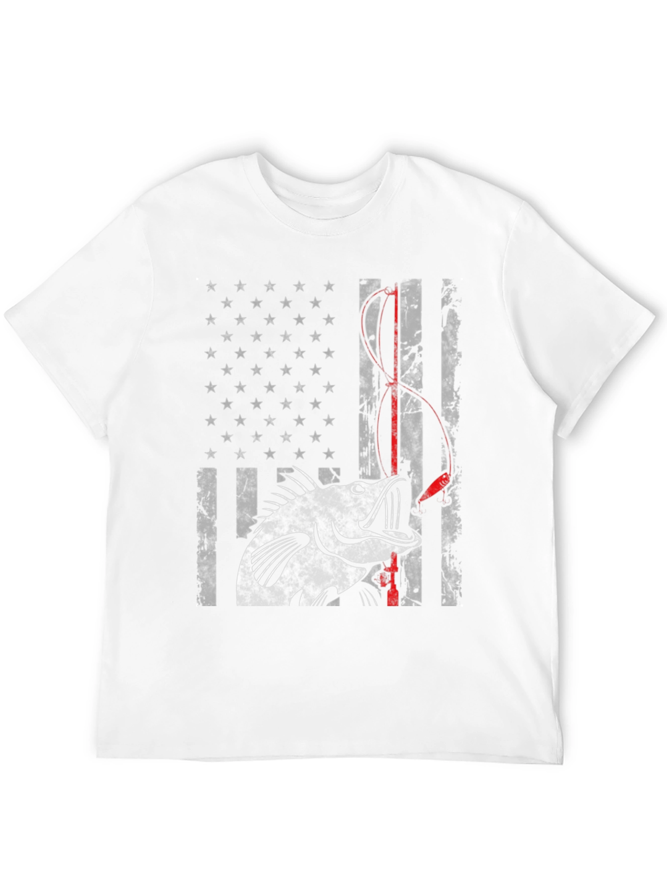 Bass Fishing American Flag Graphic Tee