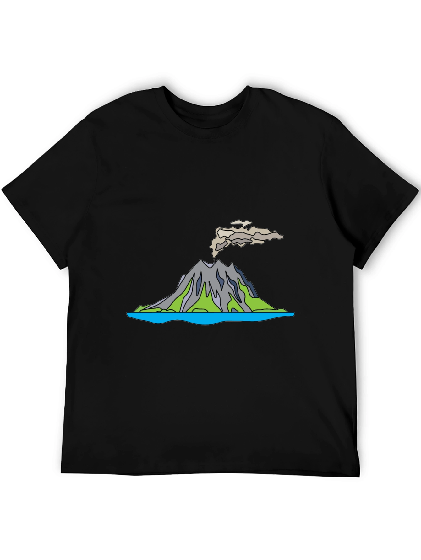 Volcano T-Shirt - Black Crew Neck