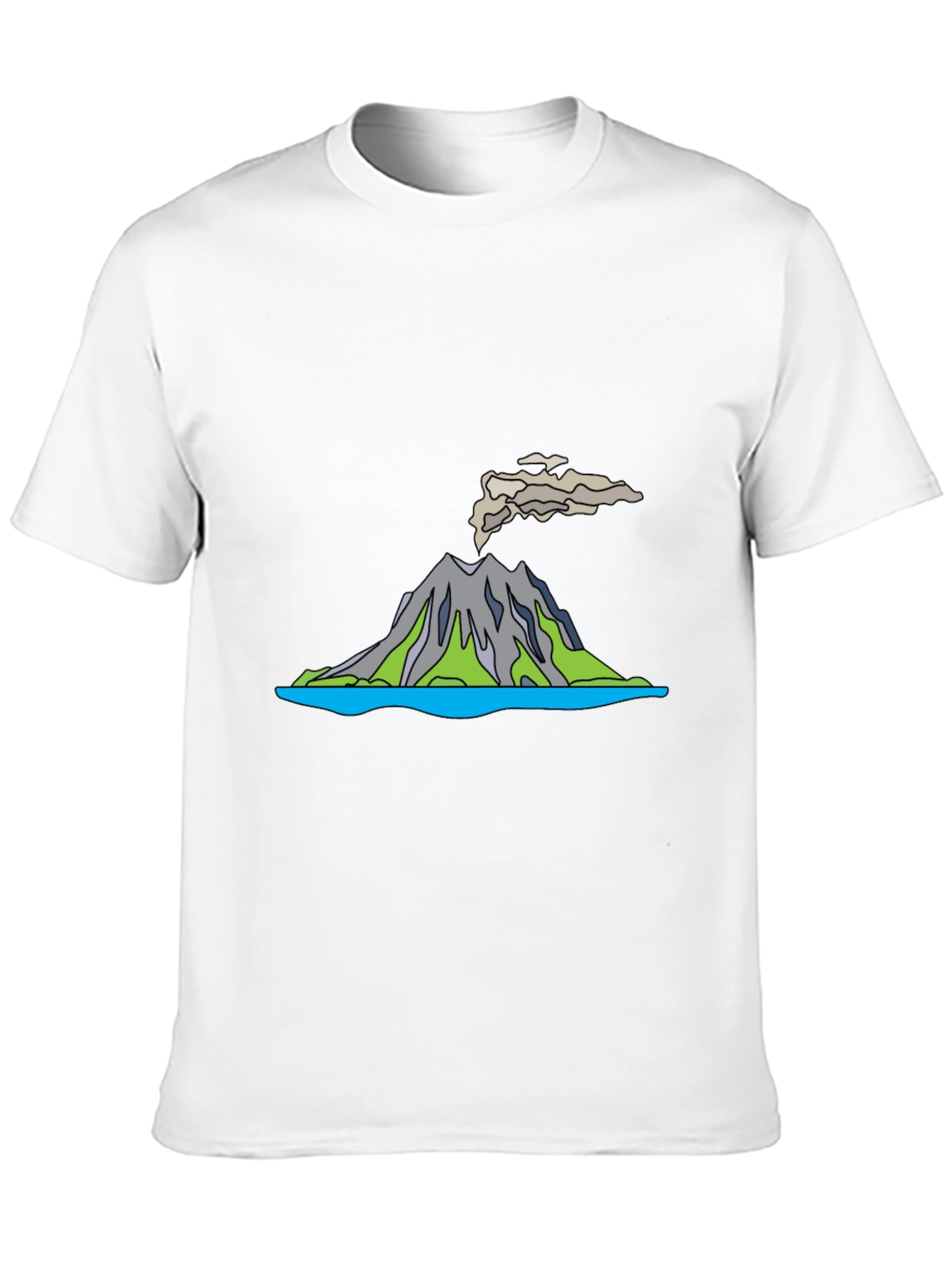 Volcano T-Shirt - Black Crew Neck