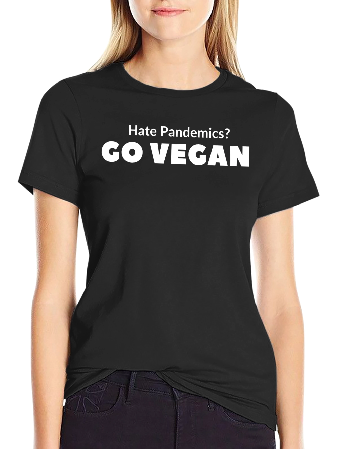 Hate Pandemics? Go Vegan Black Graphic Tee