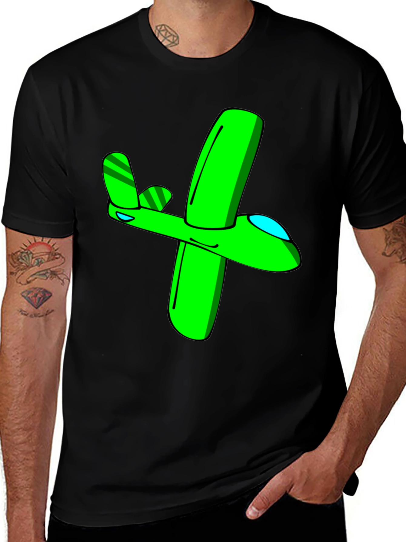Green Airplane Graphic Tee