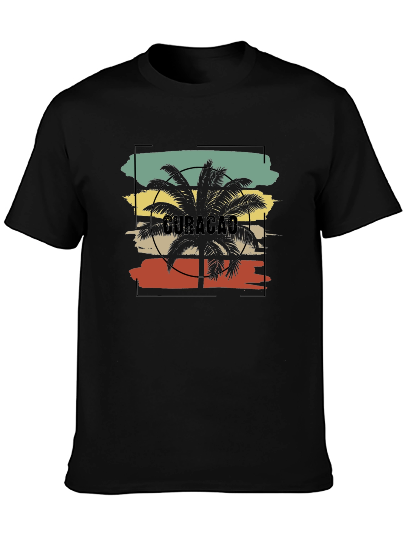 Curacao Palm Tree Graphic Tee - Island Vibes T-Shirt