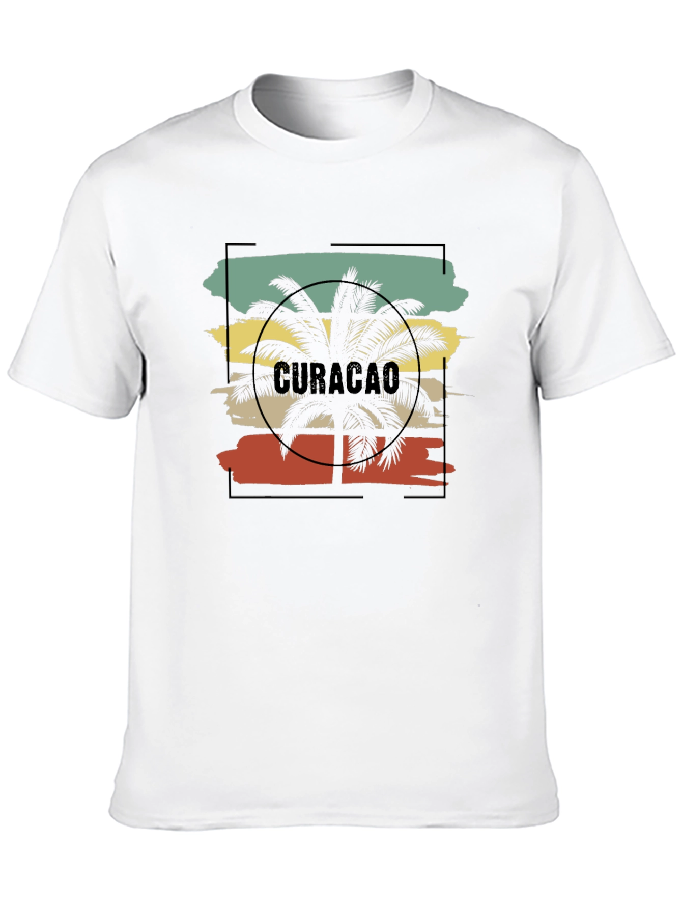 Curacao Palm Tree Graphic Tee - Island Vibes T-Shirt