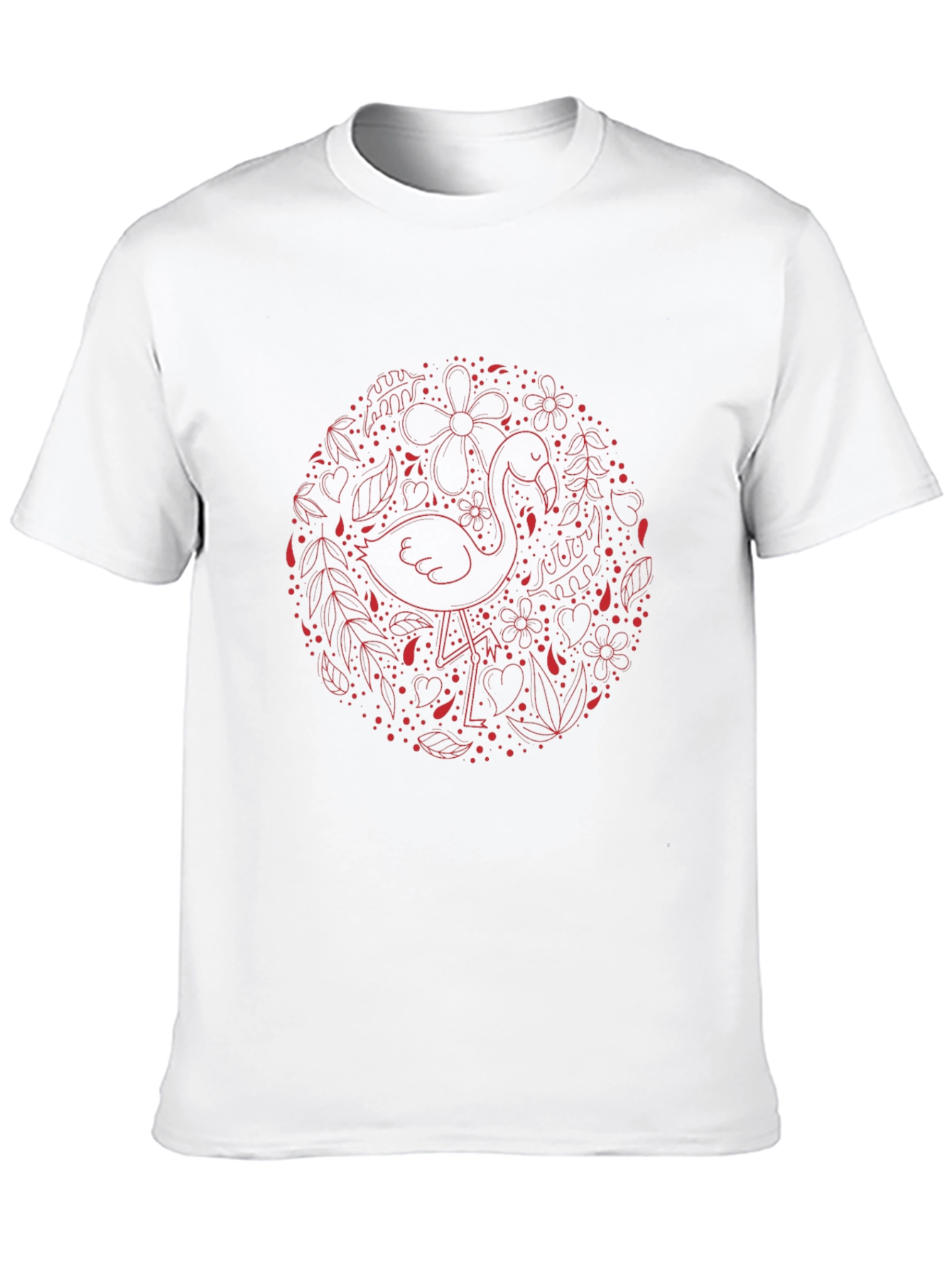 Flamingo Floral Graphic Black T-Shirt