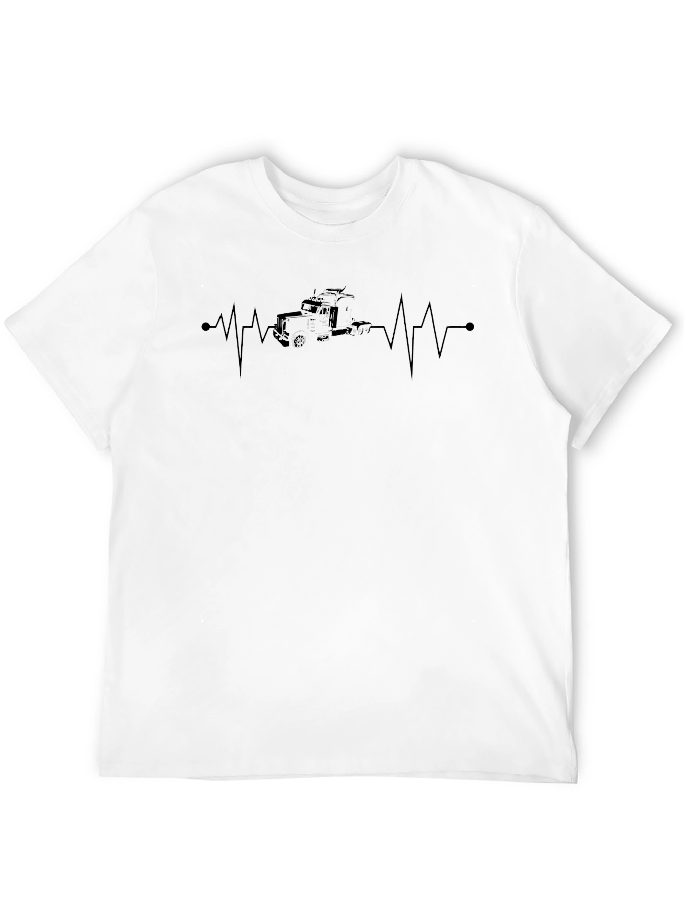 Truck Heartbeat T-Shirt - Black Cotton Tee