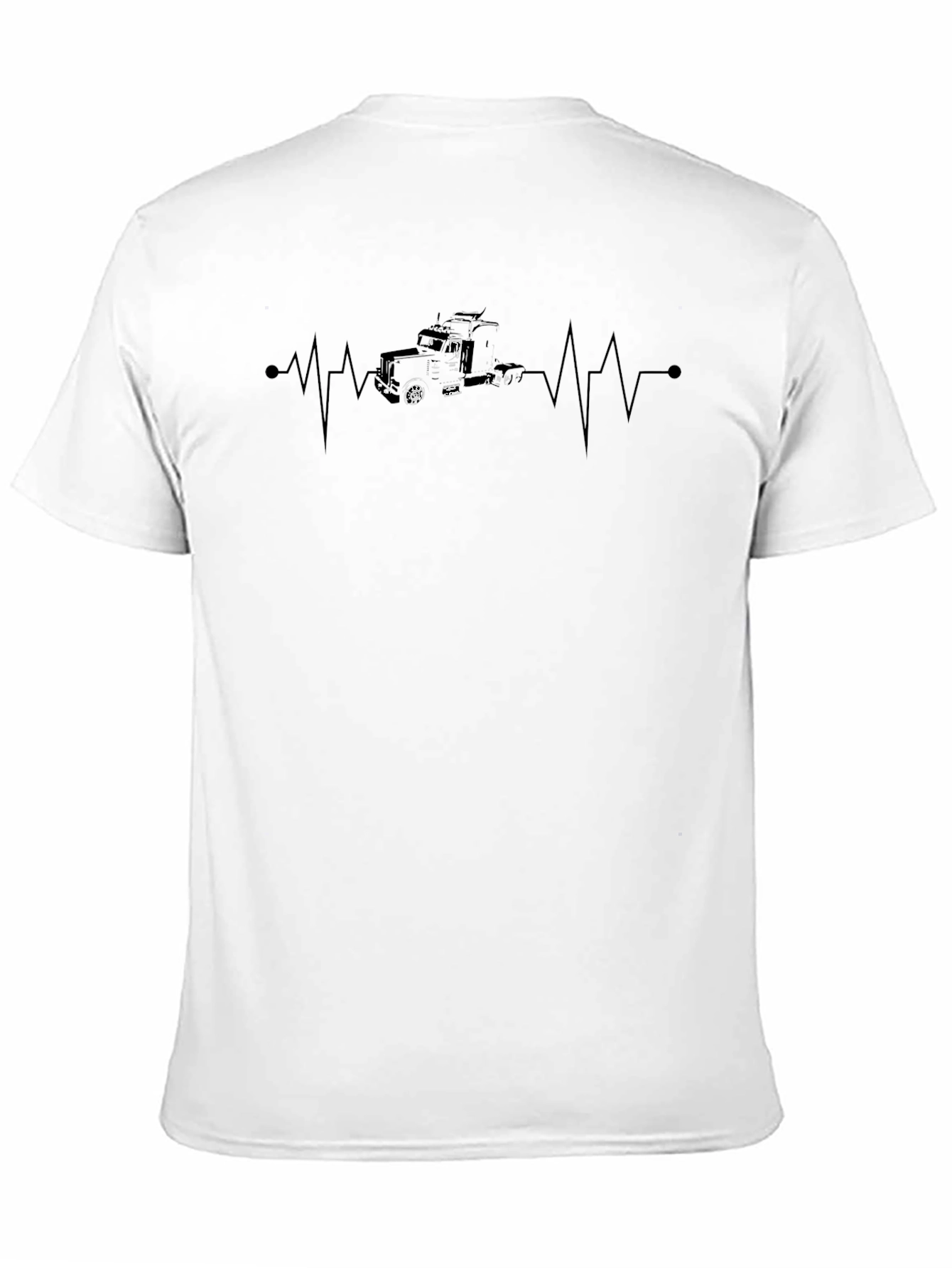 Truck Heartbeat T-Shirt - Black Cotton Tee