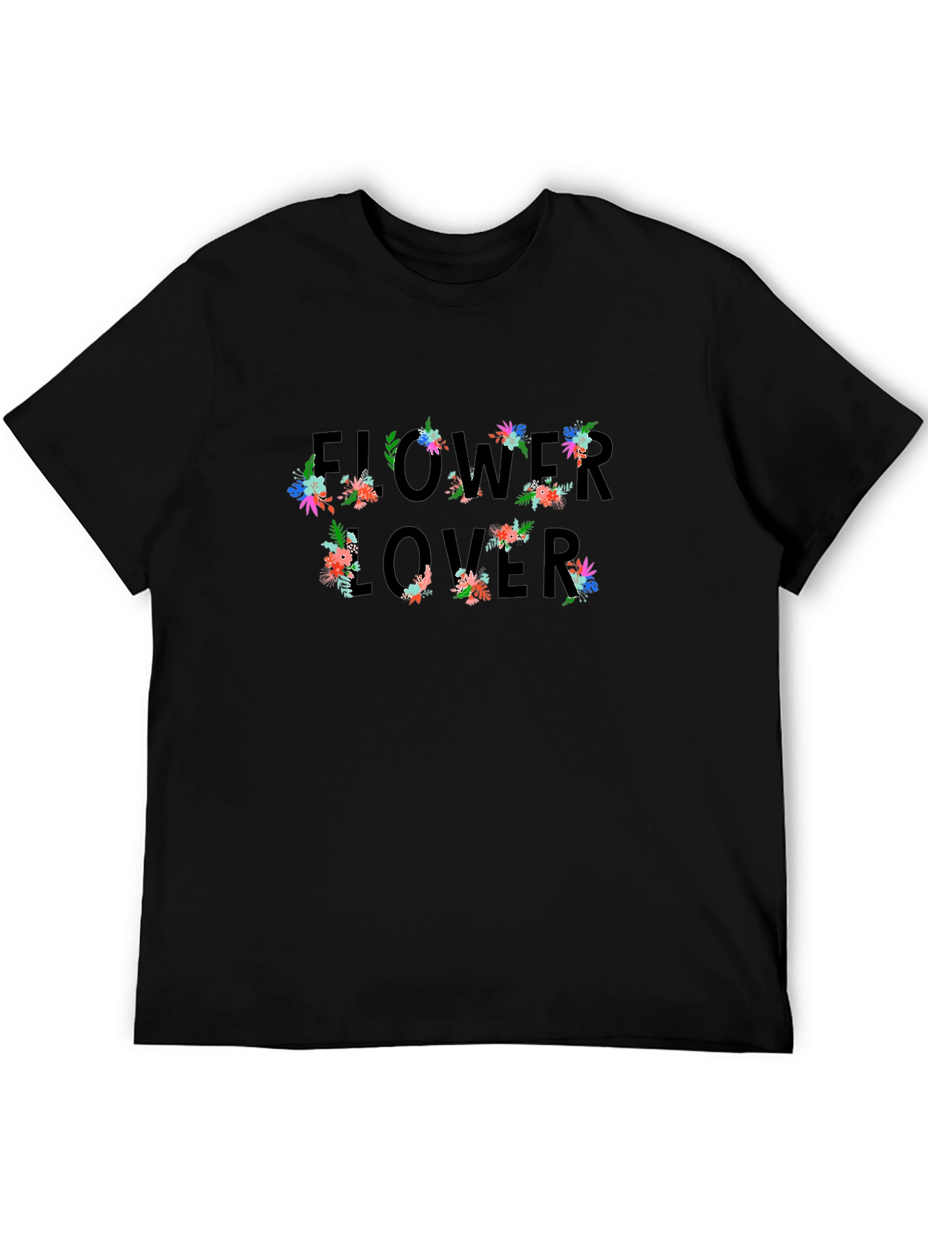 Flower Lover Graphic Tee - Black Unisex T-Shirt