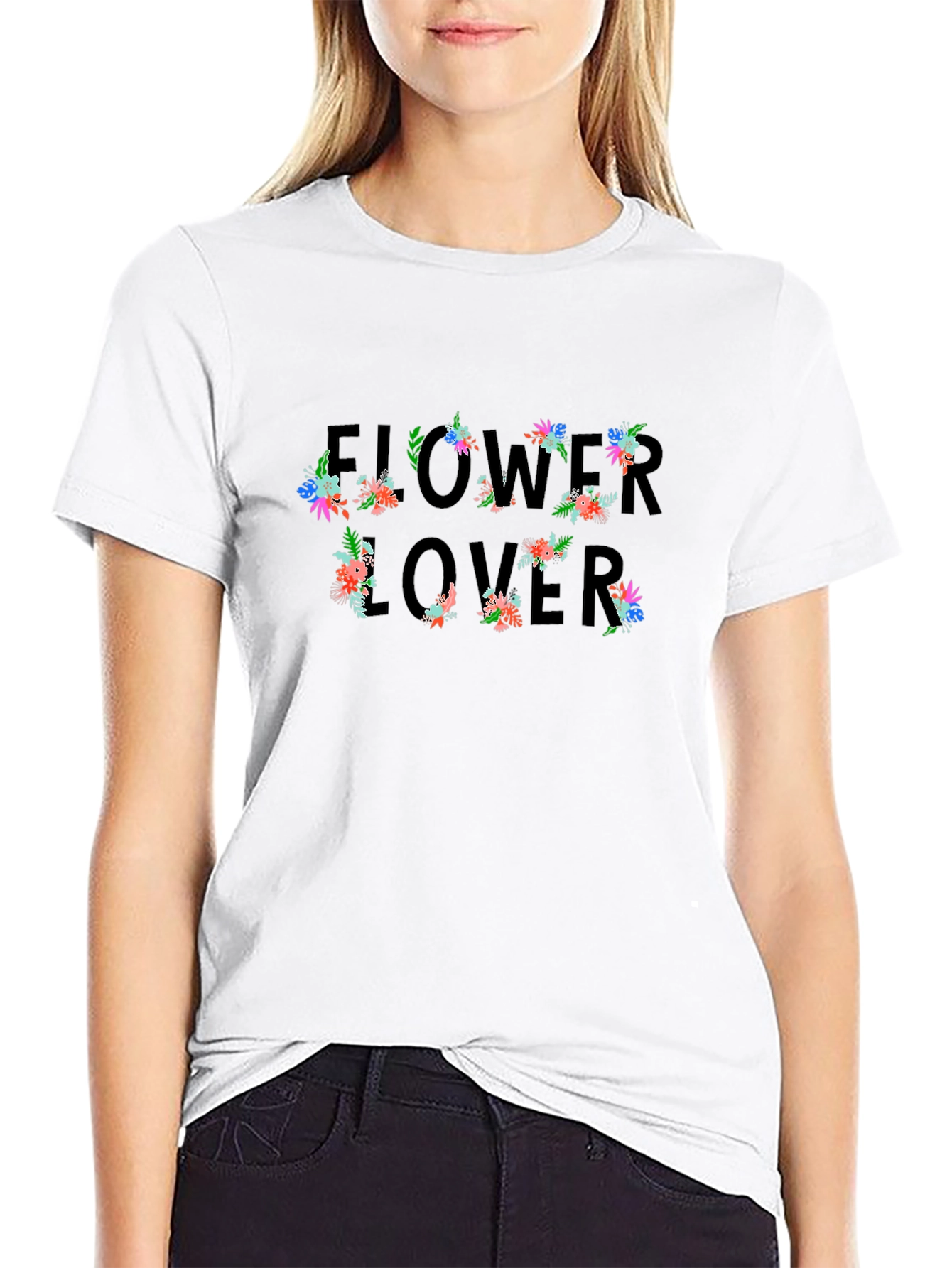 Flower Lover Graphic Tee - Black Unisex T-Shirt