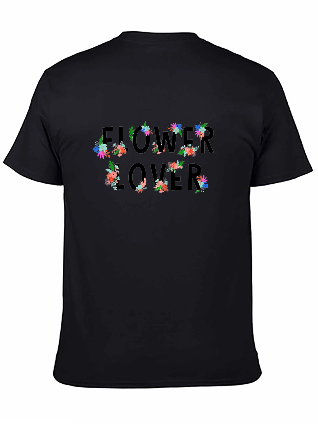 Flower Lover Graphic Tee - Black Unisex T-Shirt