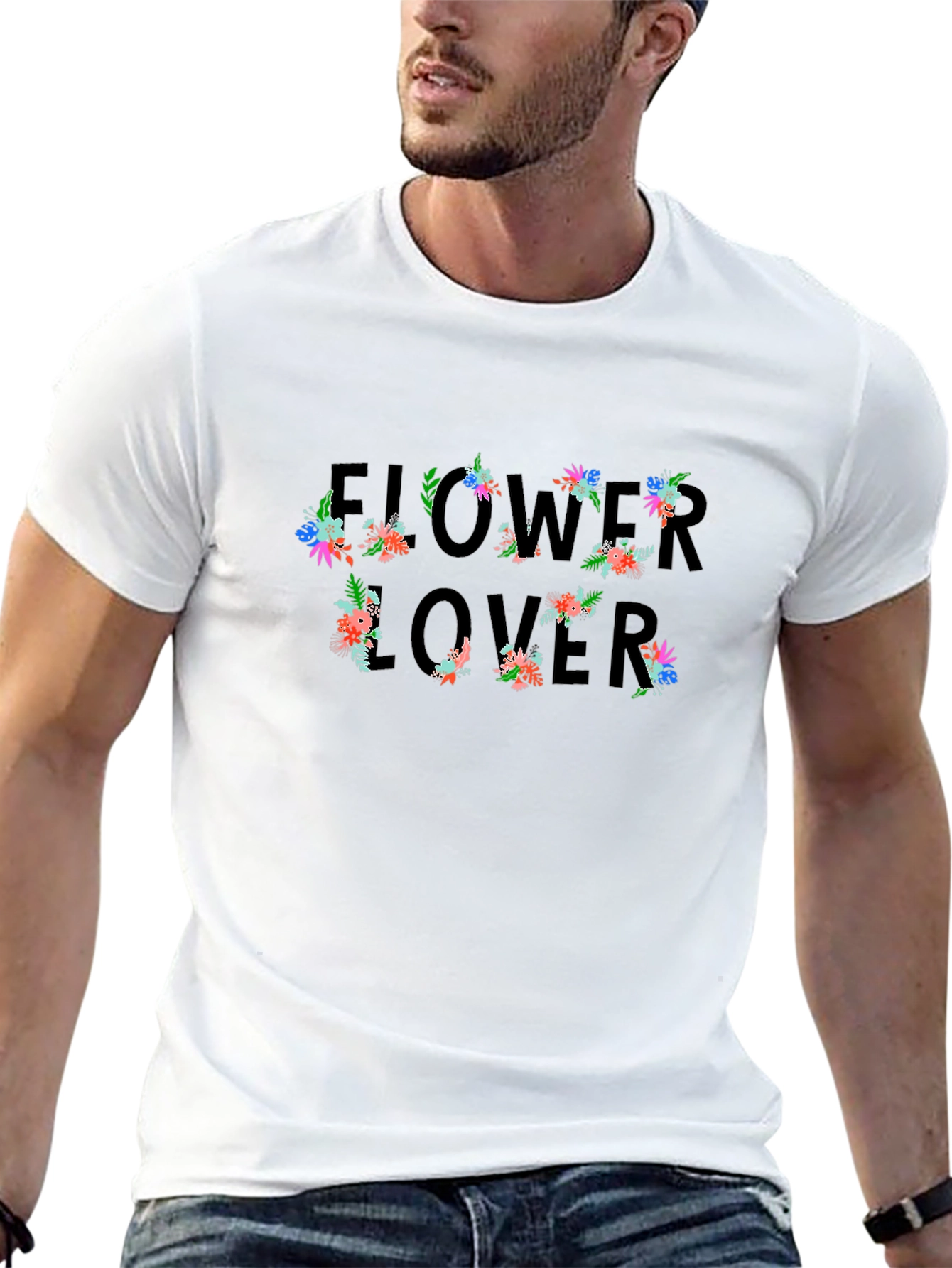 Flower Lover Graphic Tee - Black Unisex T-Shirt