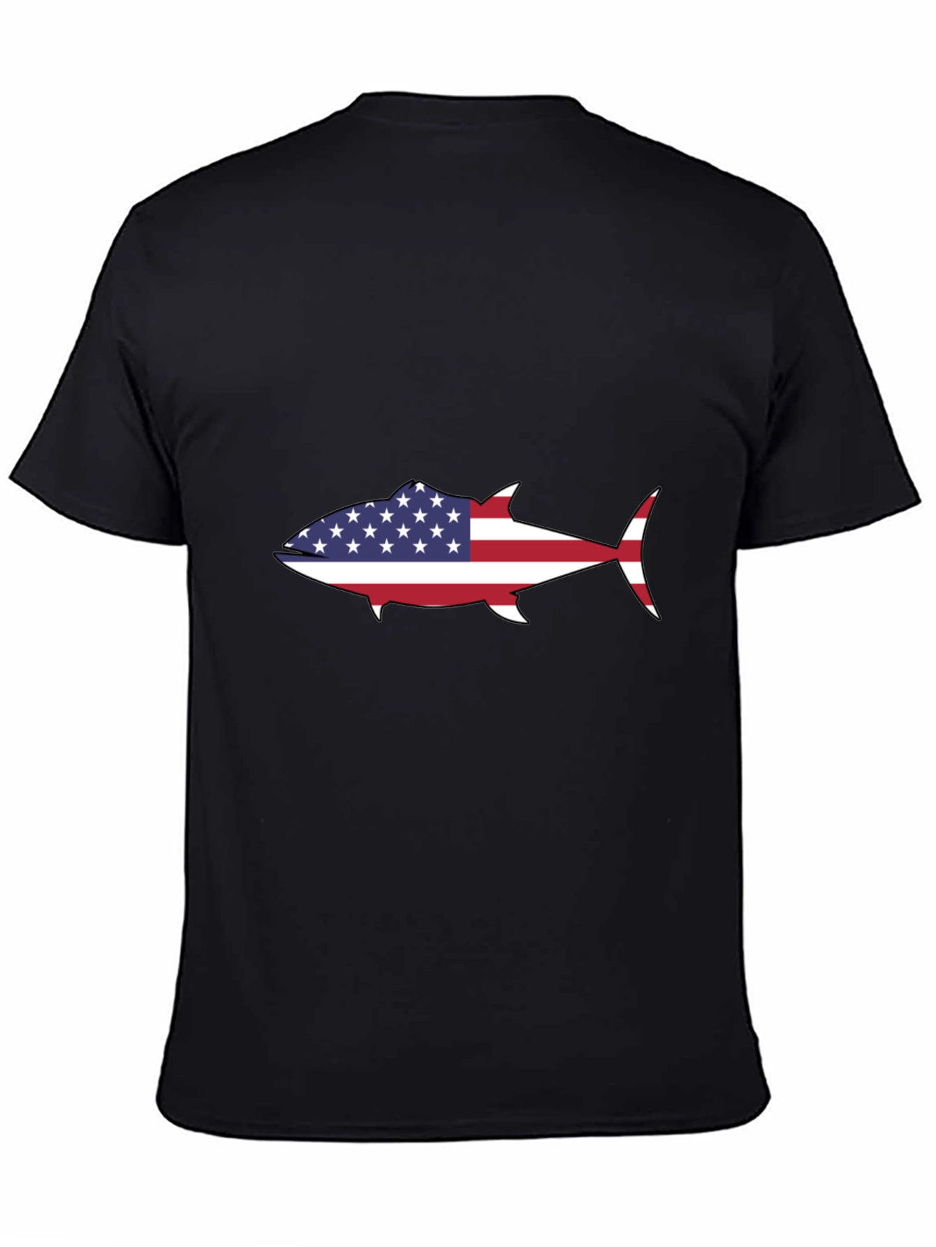 American Flag Tuna Graphic Tee - Black