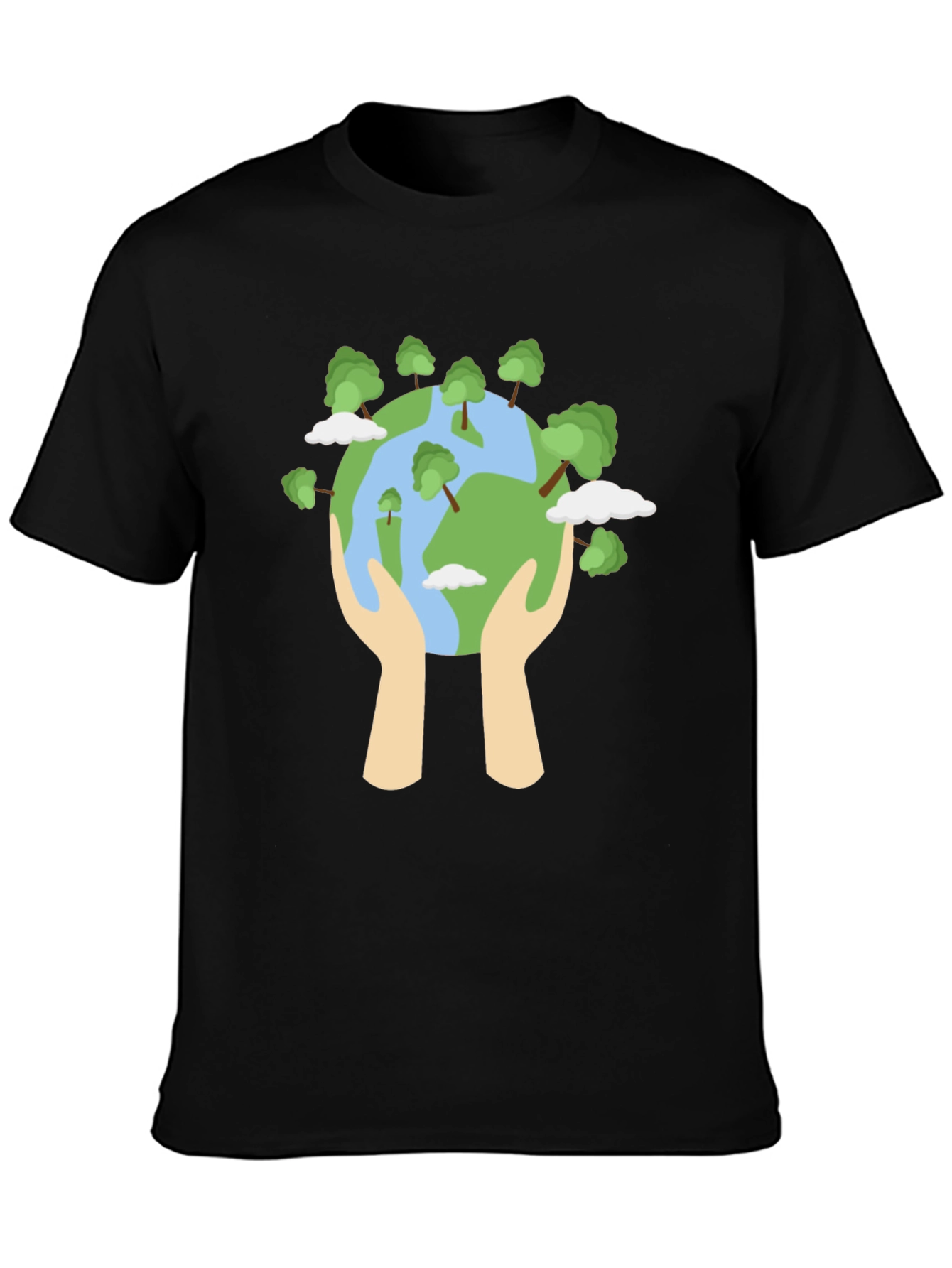 Eco-Friendly World Graphic Black T-Shirt