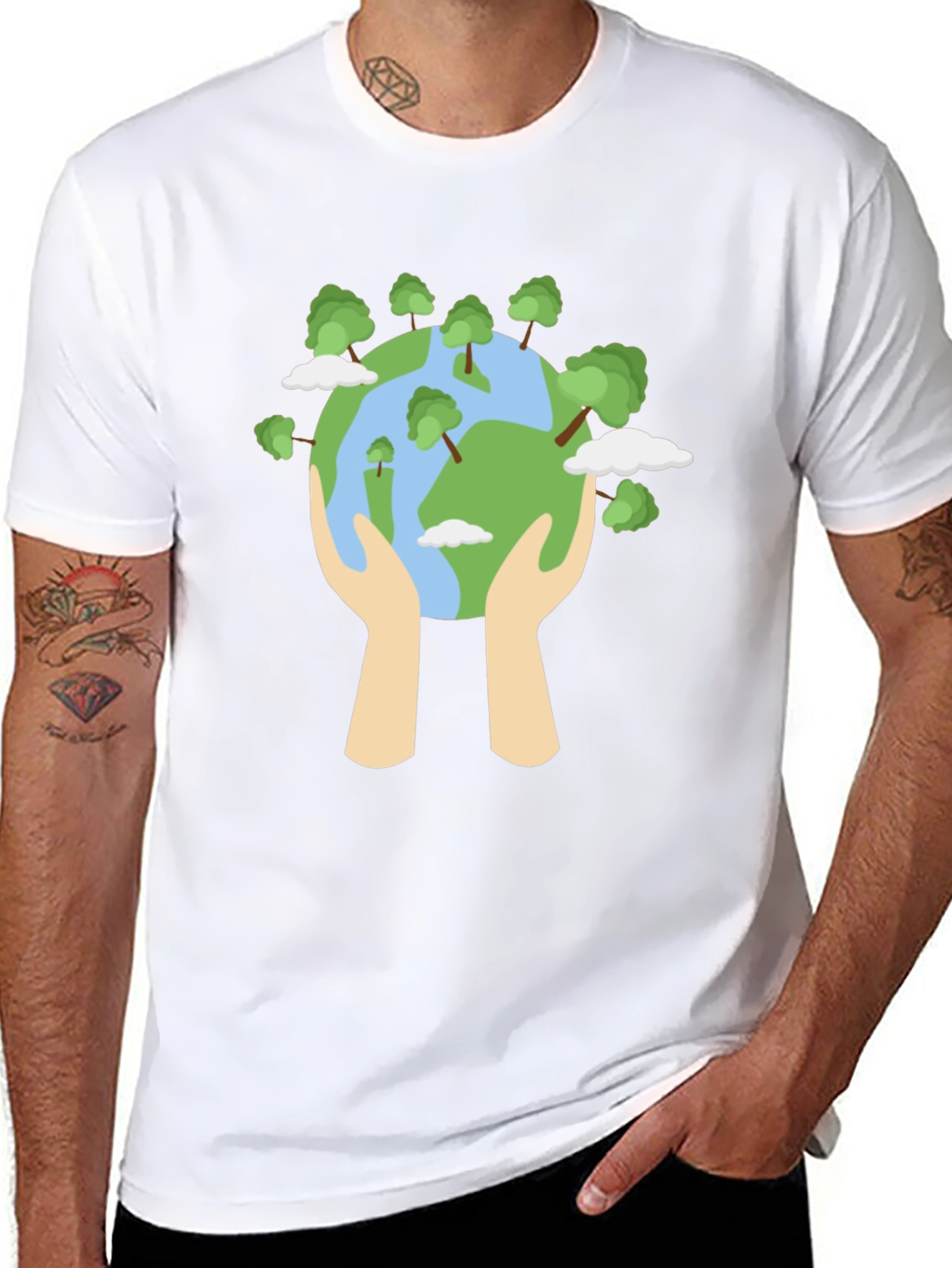 Eco-Friendly World Graphic Black T-Shirt
