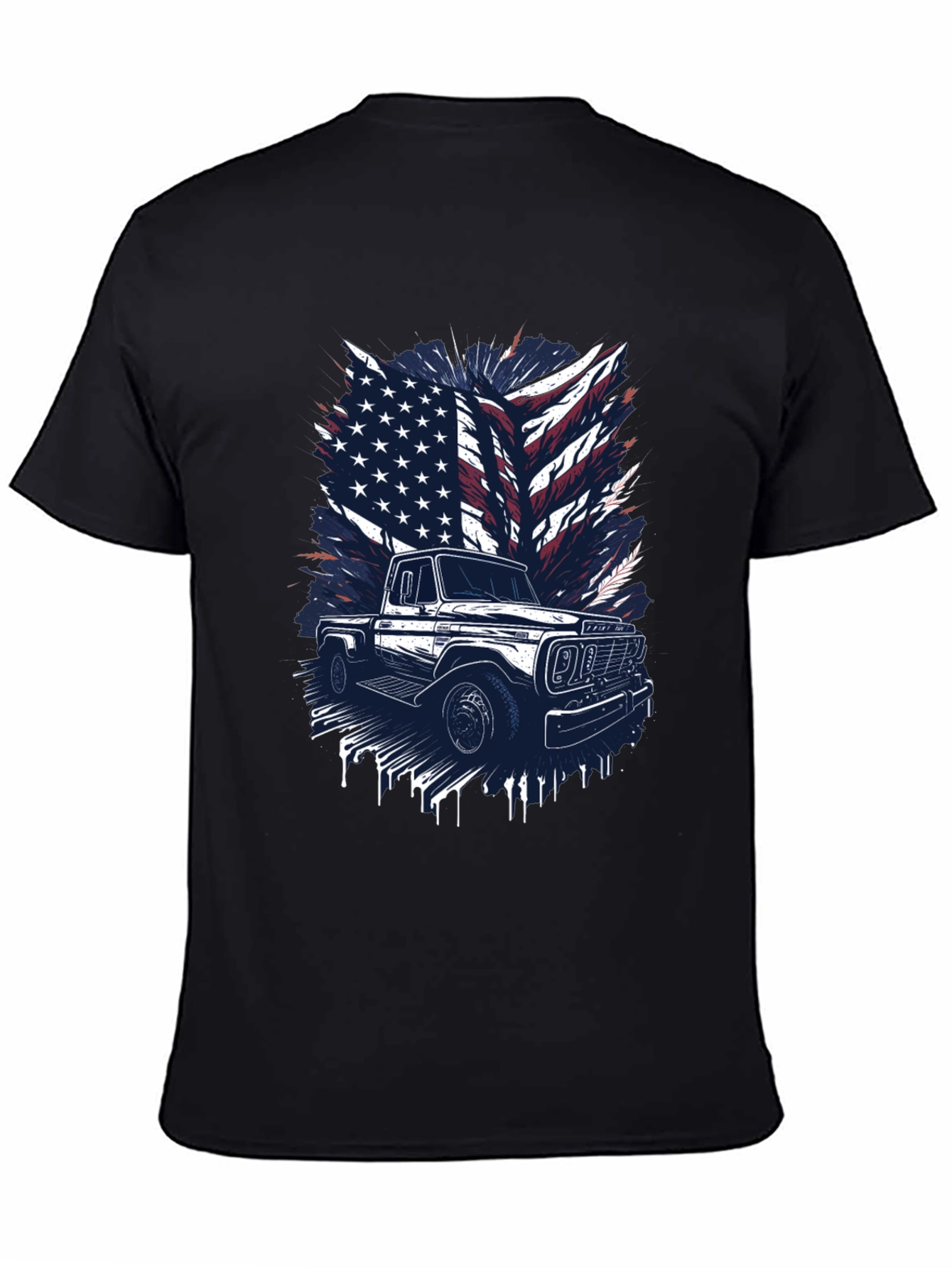 American Flag Truck Graphic T-Shirt