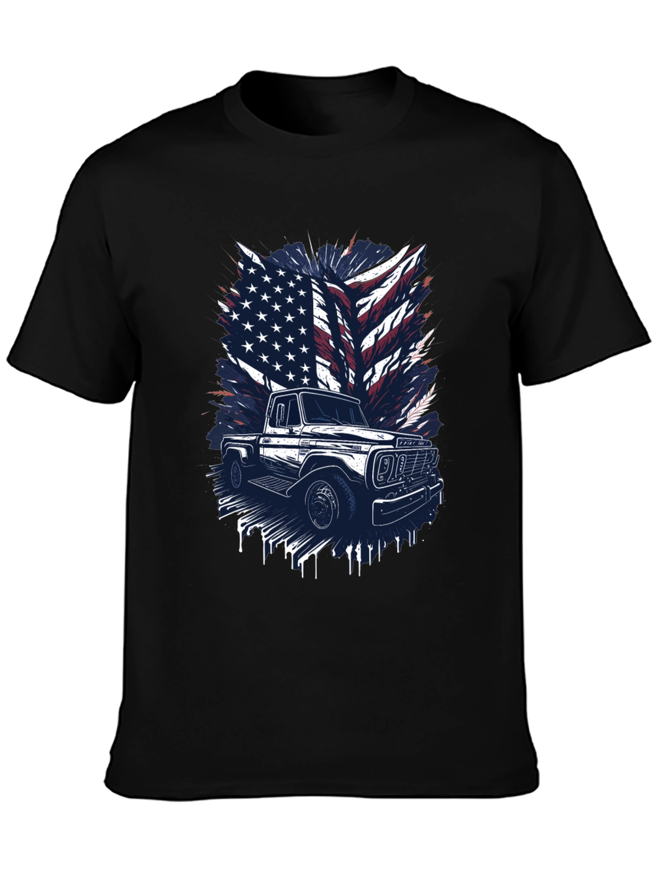 American Flag Truck Graphic T-Shirt