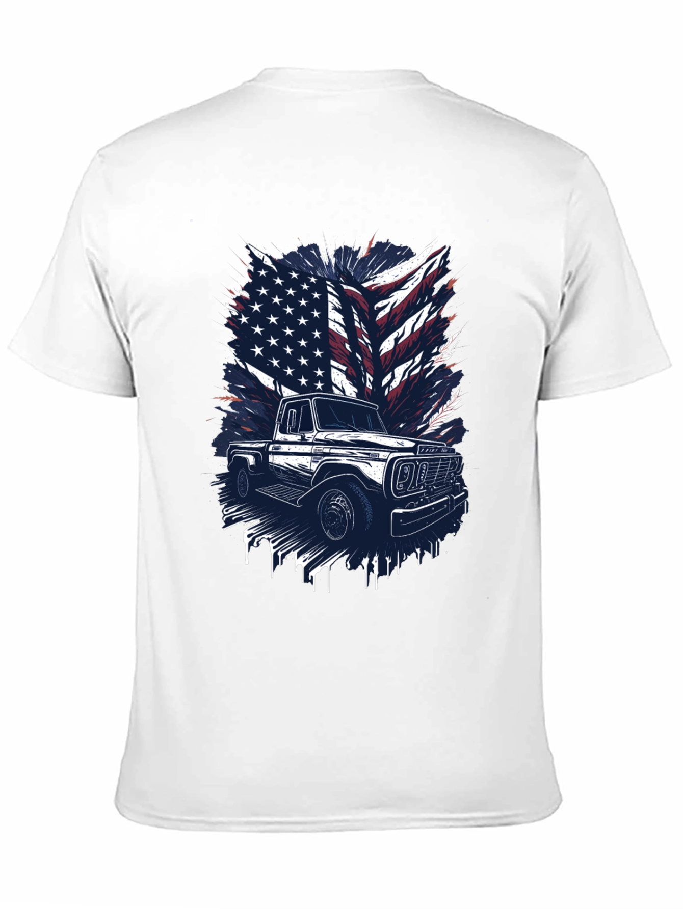 American Flag Truck Graphic T-Shirt