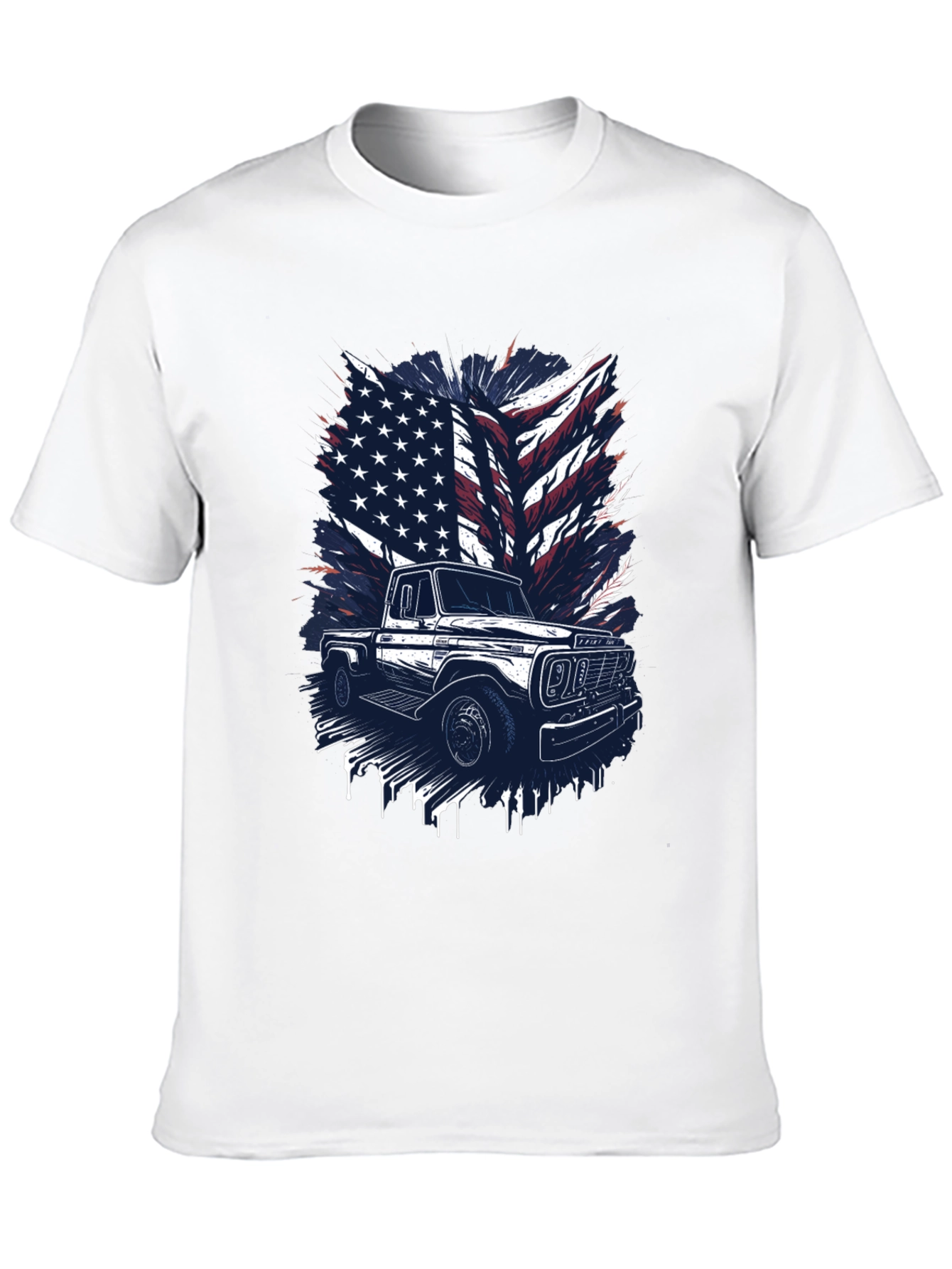 American Flag Truck Graphic T-Shirt