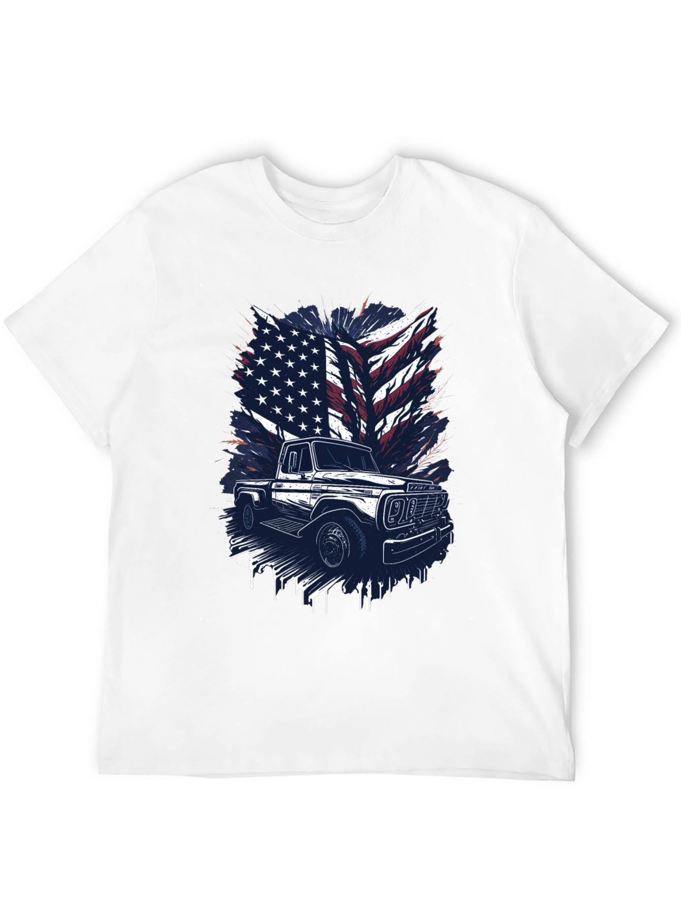 American Flag Truck Graphic T-Shirt