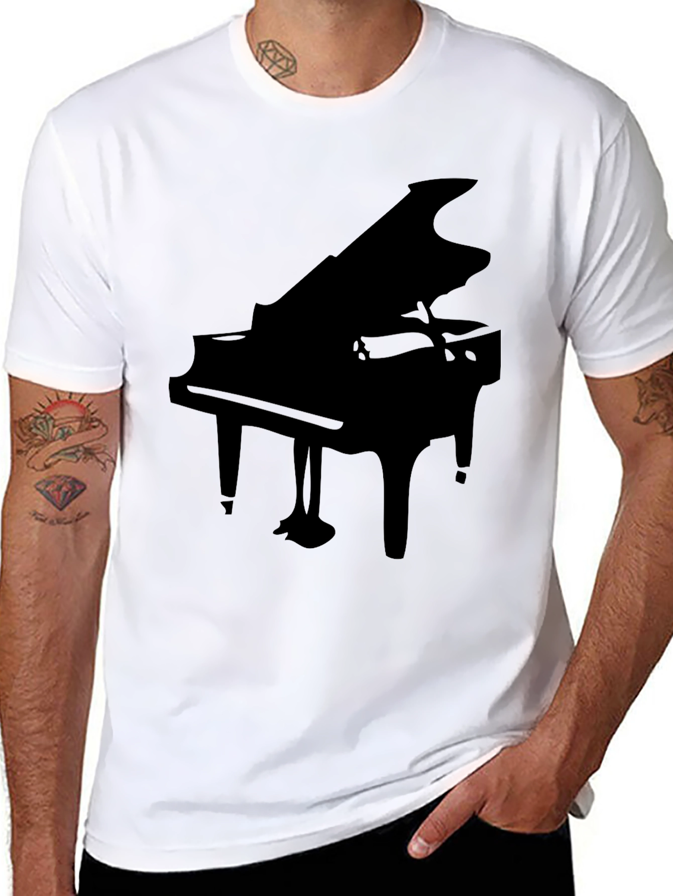 Grand Piano Graphic Tee - Music Lover Shirt