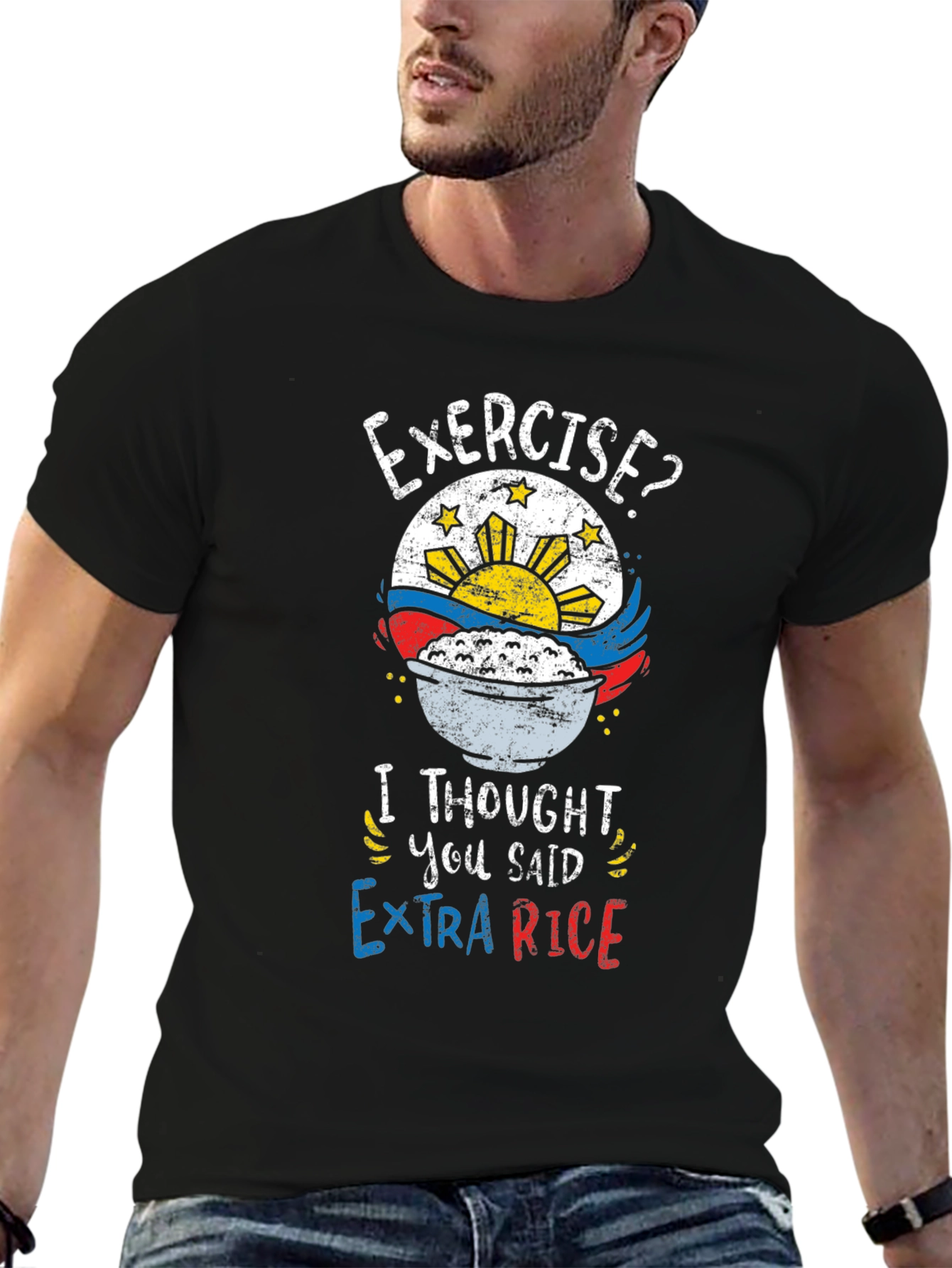 Exercise? Extra Rice Funny T-Shirt